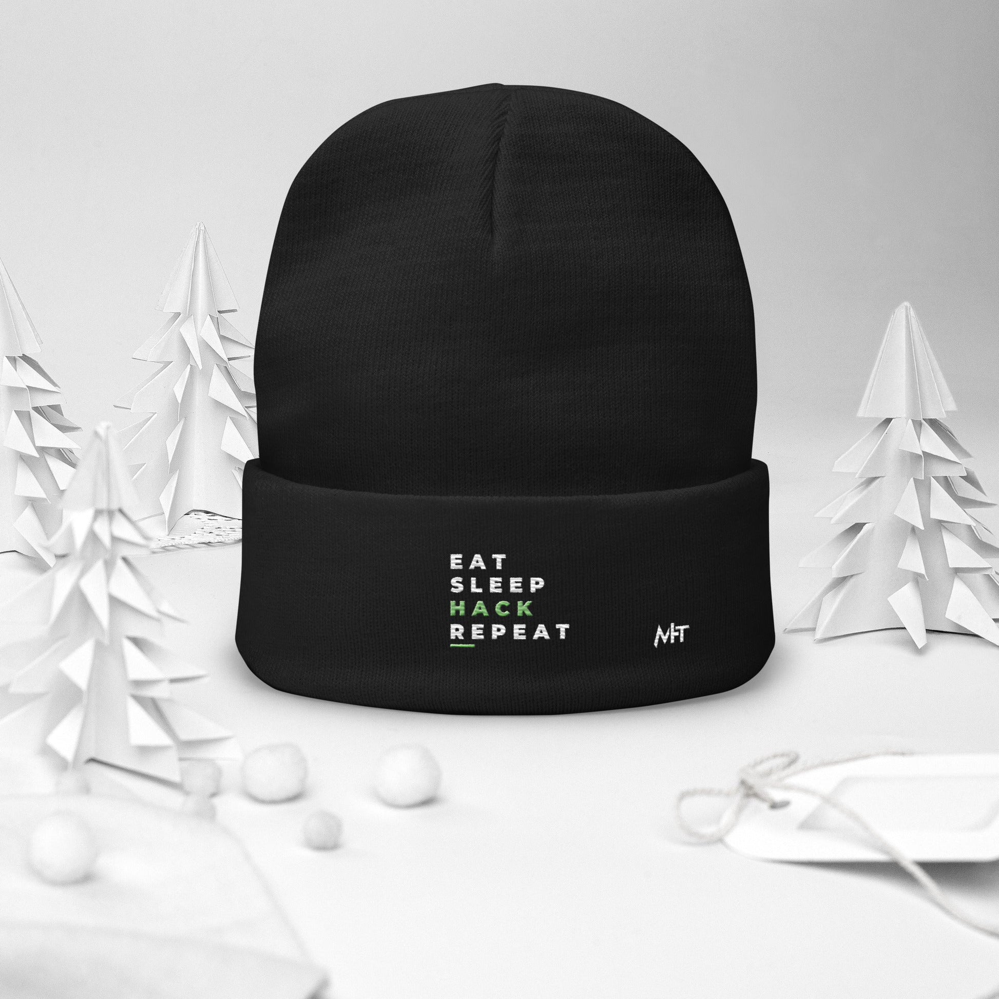 Eat, Sleep, Hack, Repeat V2 - Embroidered Beanie by DarkByteGear