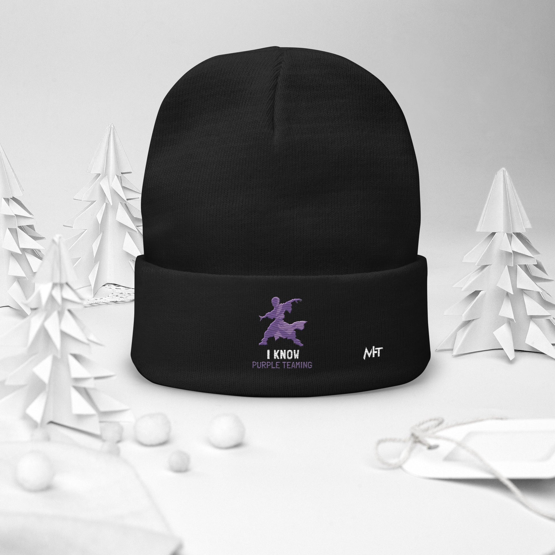 I Know Purple Teaming - Embroidered Beanie by DarkByteGear