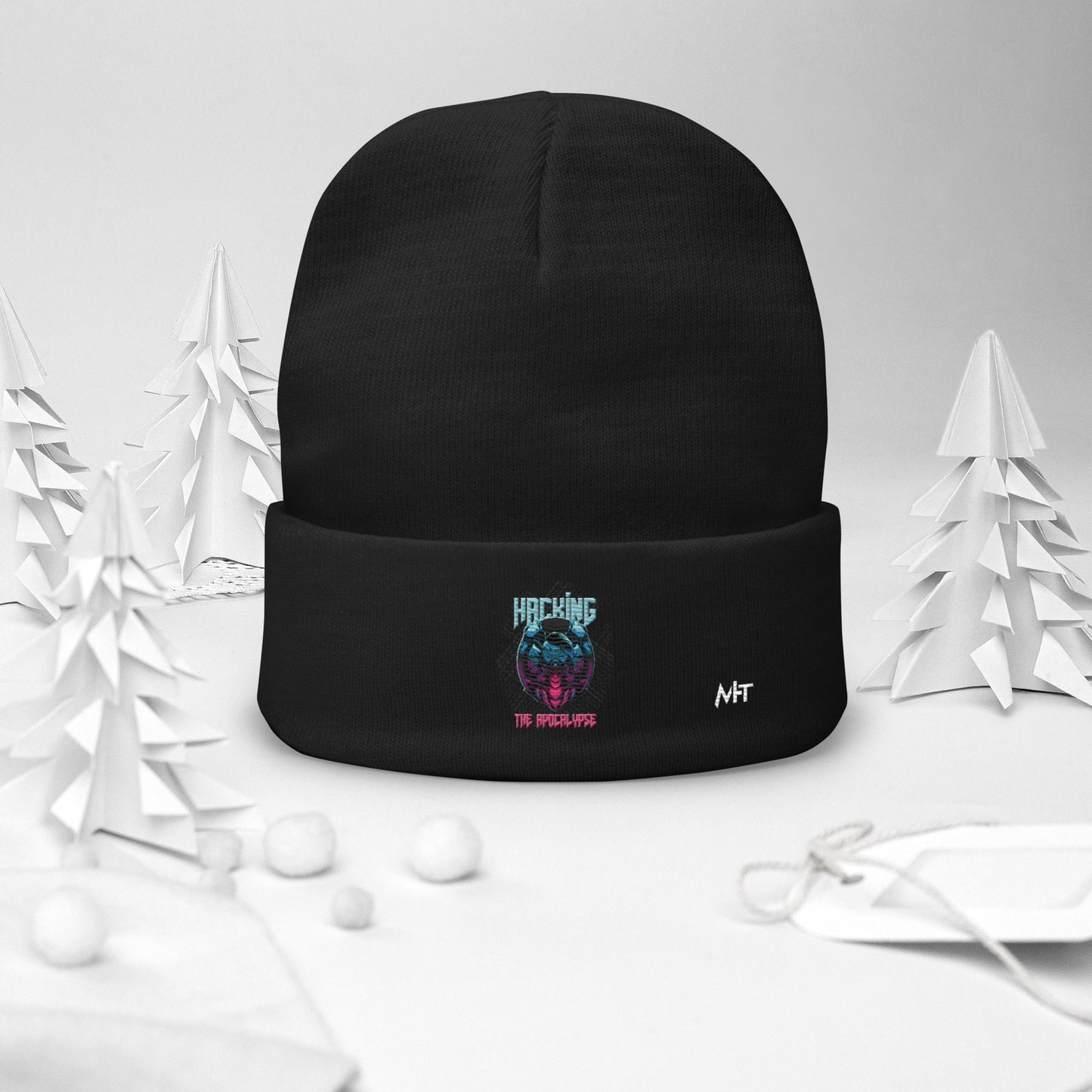 Hacking the apocalypse V2 - Embroidered Beanie by DarkByteGear