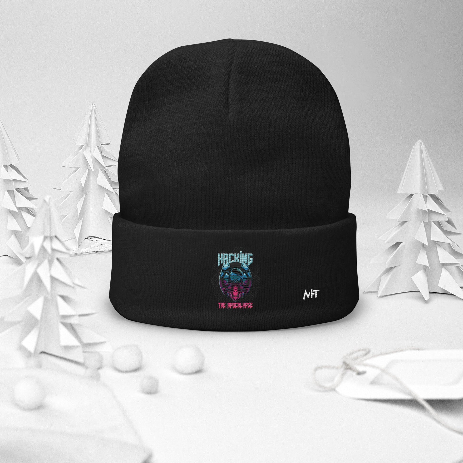 Hacking the apocalypse V2 - Embroidered Beanie by DarkByteGear