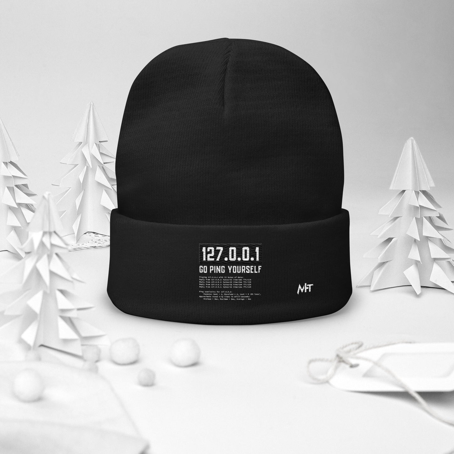 Go ping yourself - Embroidered Beanie by DarkByteGear