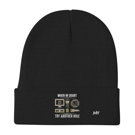 When in doubt, Try another hole V1 - Embroidered Beanie by DarkByteGear