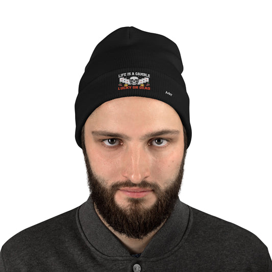 Life is a Gamble; Lucky or Dead - Embroidered Beanie by DarkByteGear