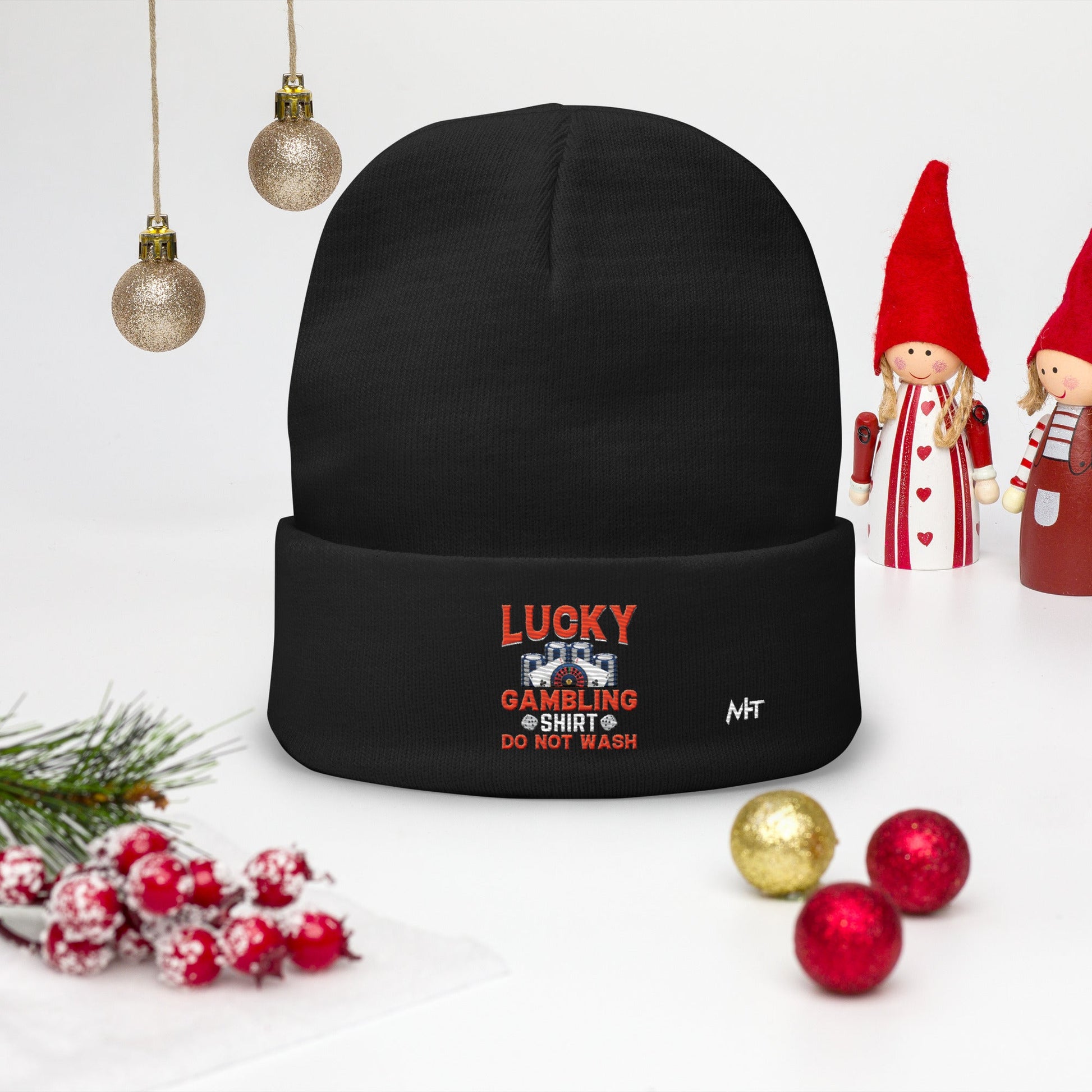 Lucky Gambling Shirt: Do Not Wash - Embroidered Beanie by DarkByteGear