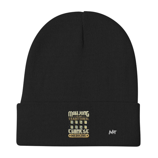Mahjong is my Traditional Chinese Medicine - Embroidered Beanie by DarkByteGear
