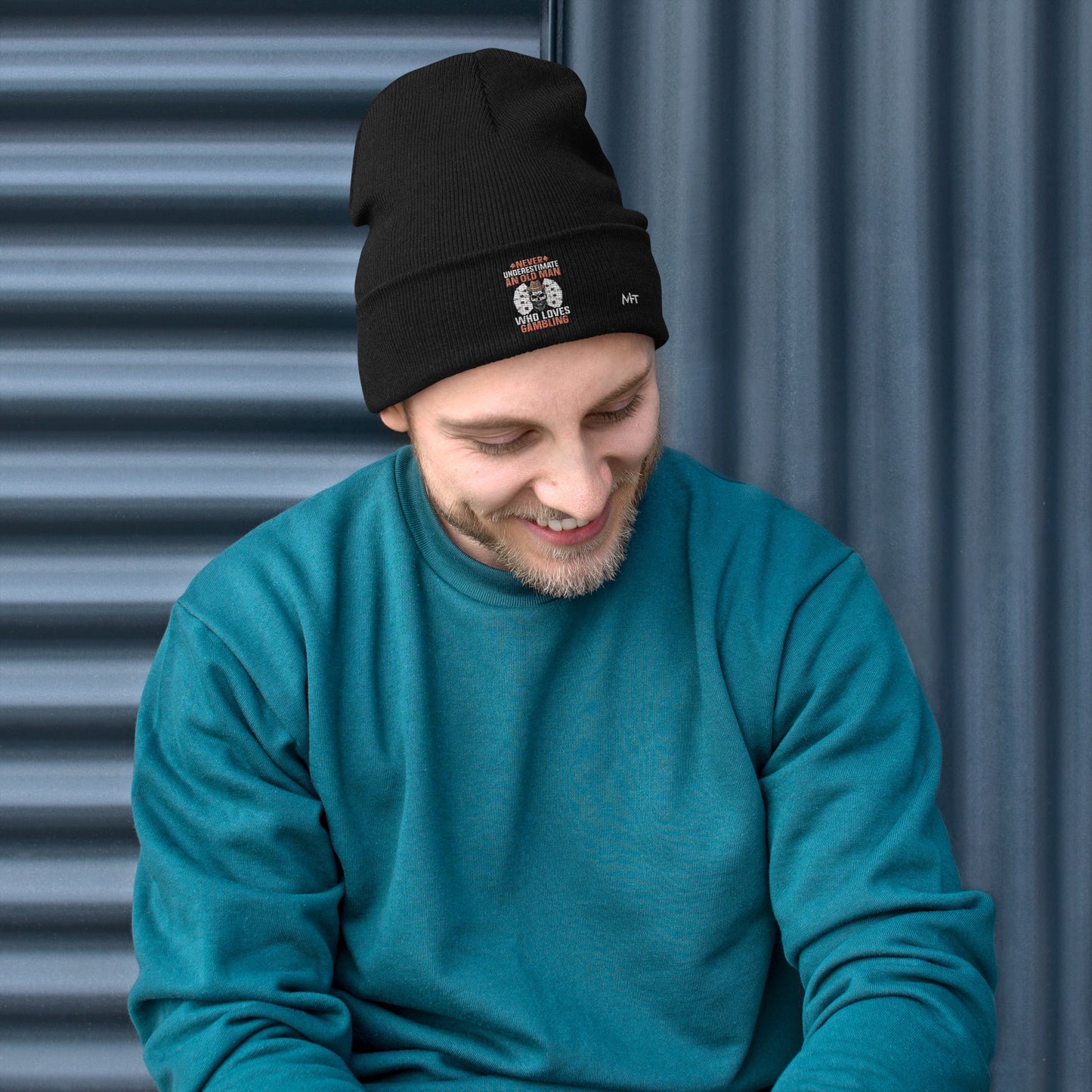 Never Underestimate an old man who Loves gambling - Embroidered Beanie by DarkByteGear