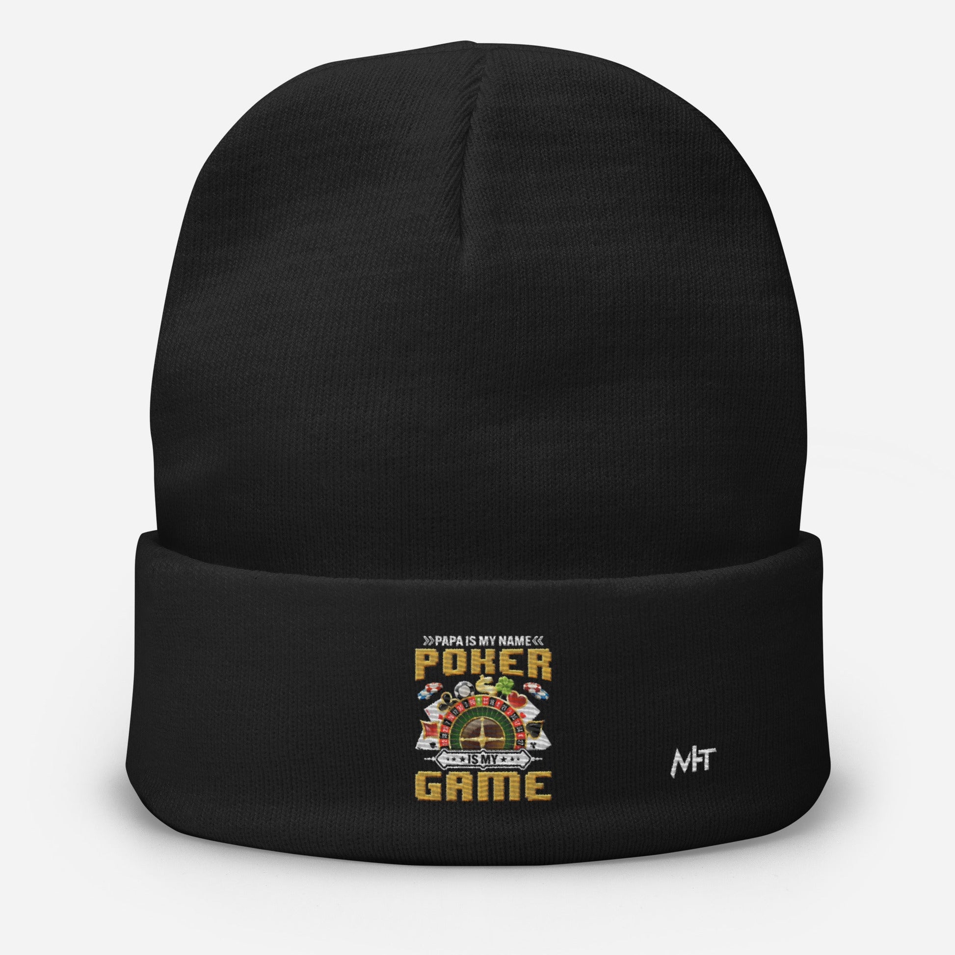 Papa Is my Name; Poker Is my Game - Embroidered Beanie by DarkByteGear