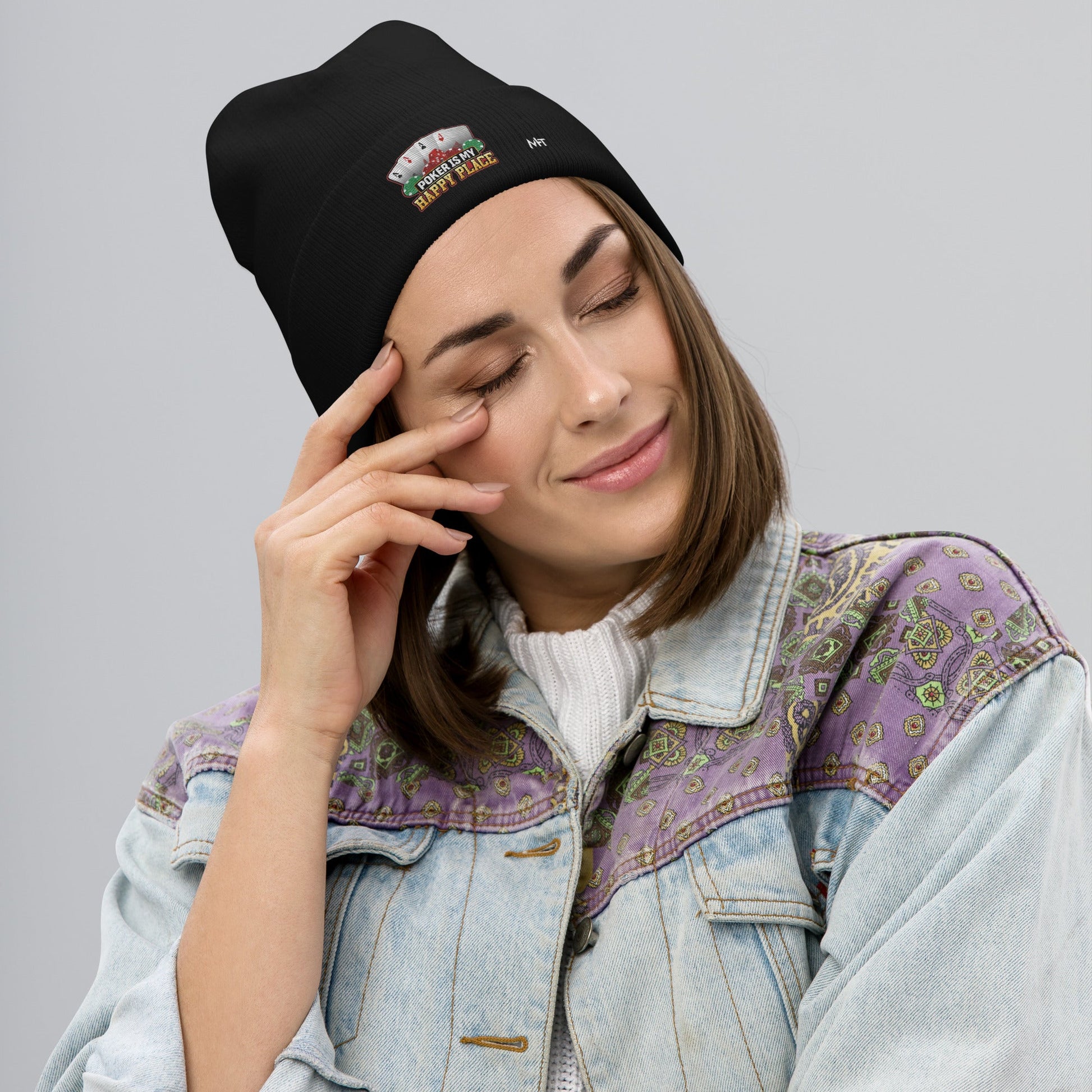 Poker Dad is like a Normal Dad but much Cooler - Embroidered Beanie by DarkByteGear