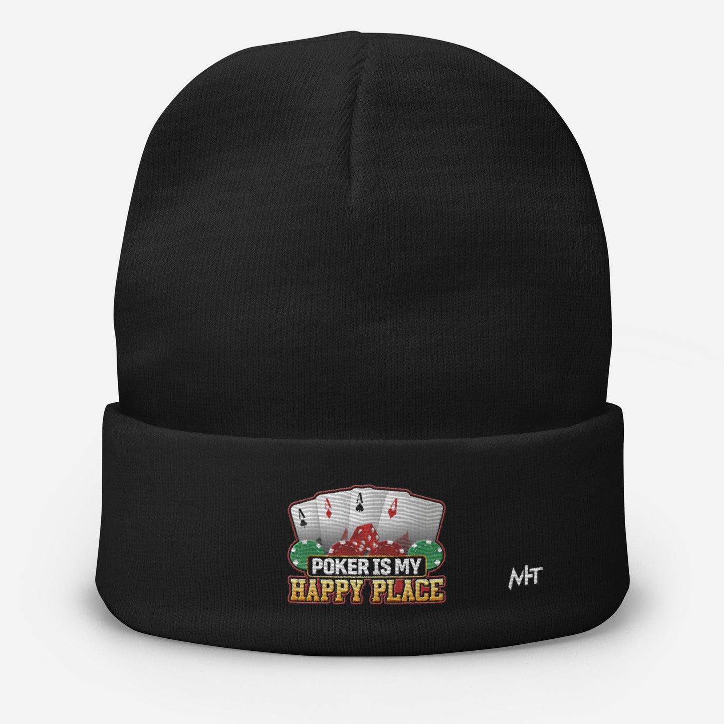 Poker Dad is like a Normal Dad but much Cooler - Embroidered Beanie by DarkByteGear