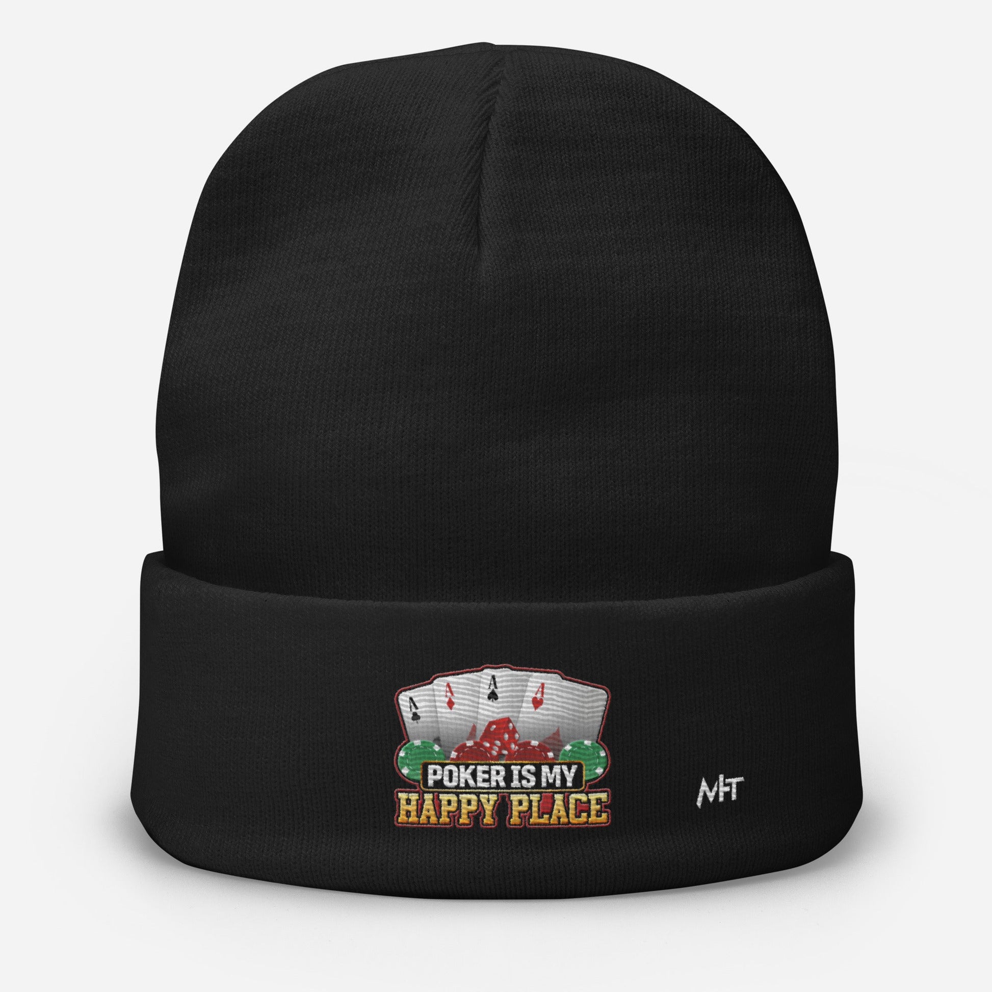 Poker Dad is like a Normal Dad but much Cooler - Embroidered Beanie by DarkByteGear