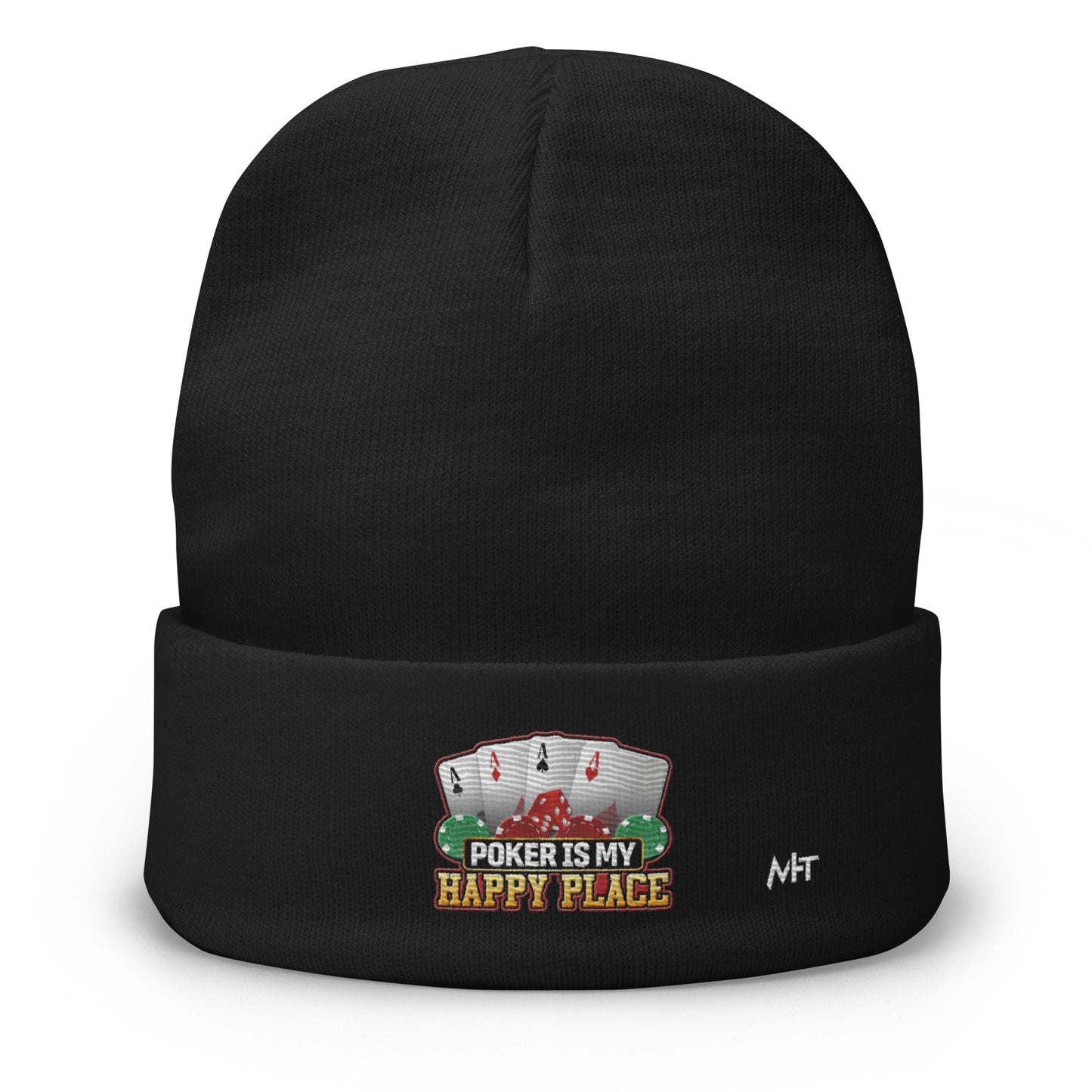Poker Dad is like a Normal Dad but much Cooler - Embroidered Beanie by DarkByteGear