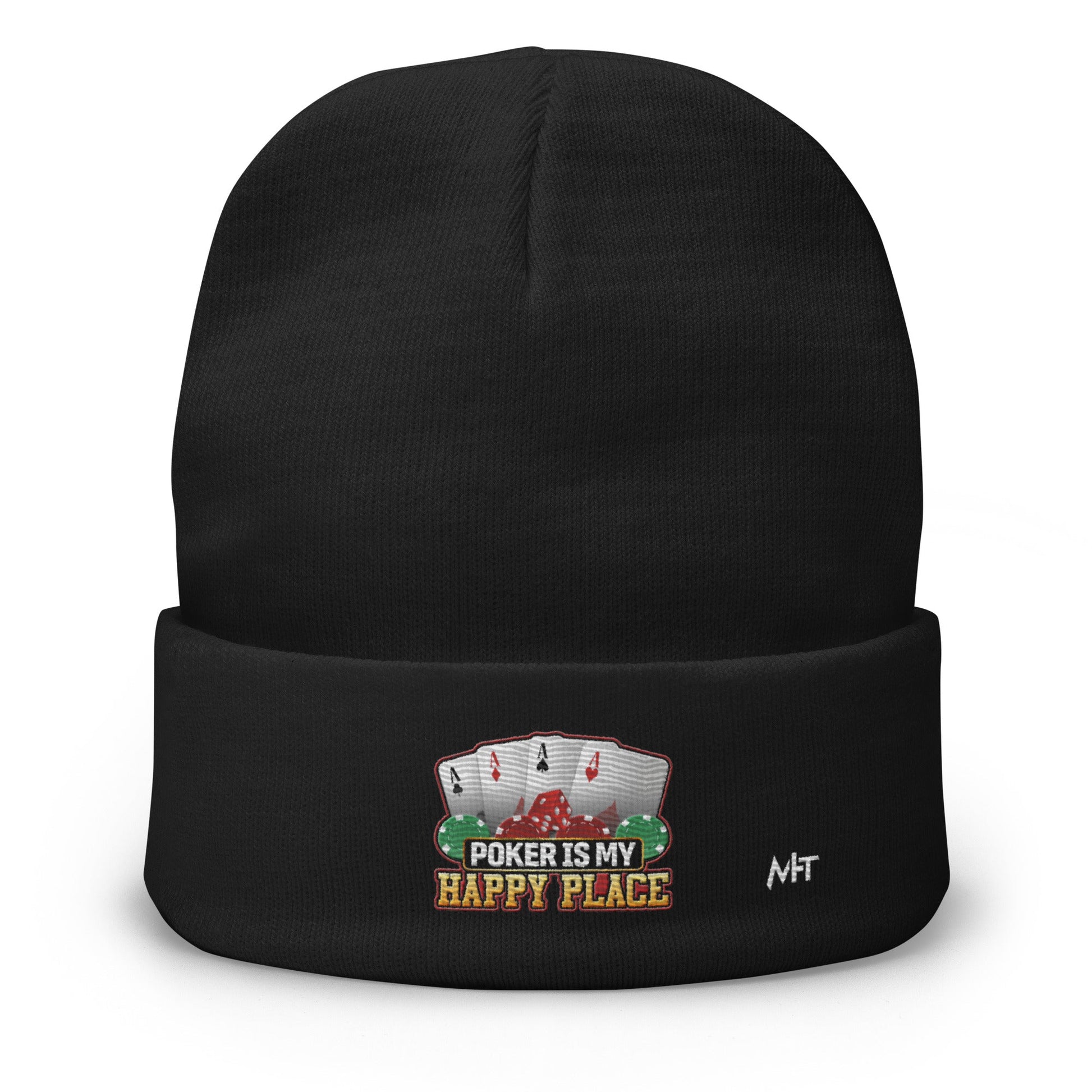 Poker Dad is like a Normal Dad but much Cooler - Embroidered Beanie by DarkByteGear