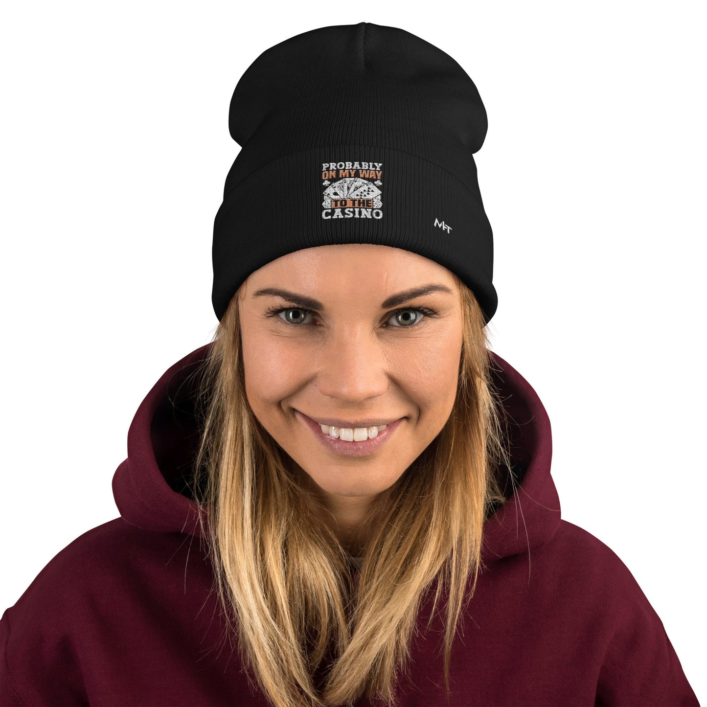 Probably, my way to the Casino - Embroidered Beanie by DarkByteGear