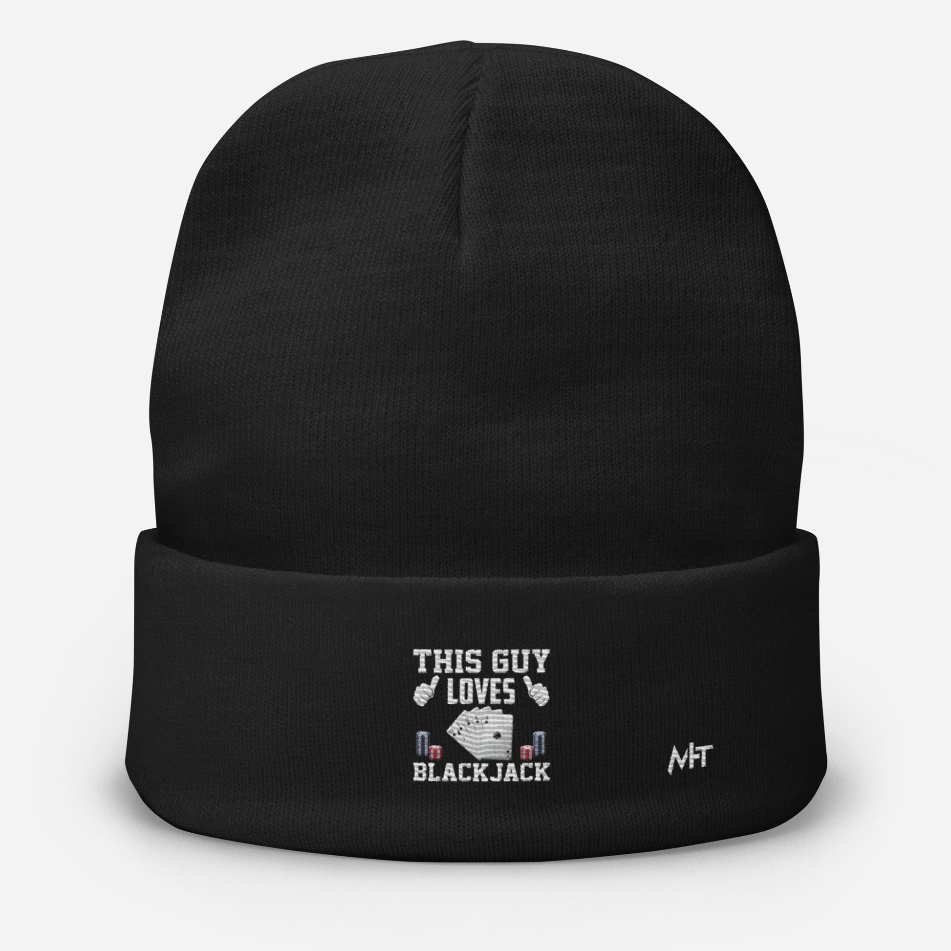 This Guy Loves Black Jack - Embroidered Beanie by DarkByteGear