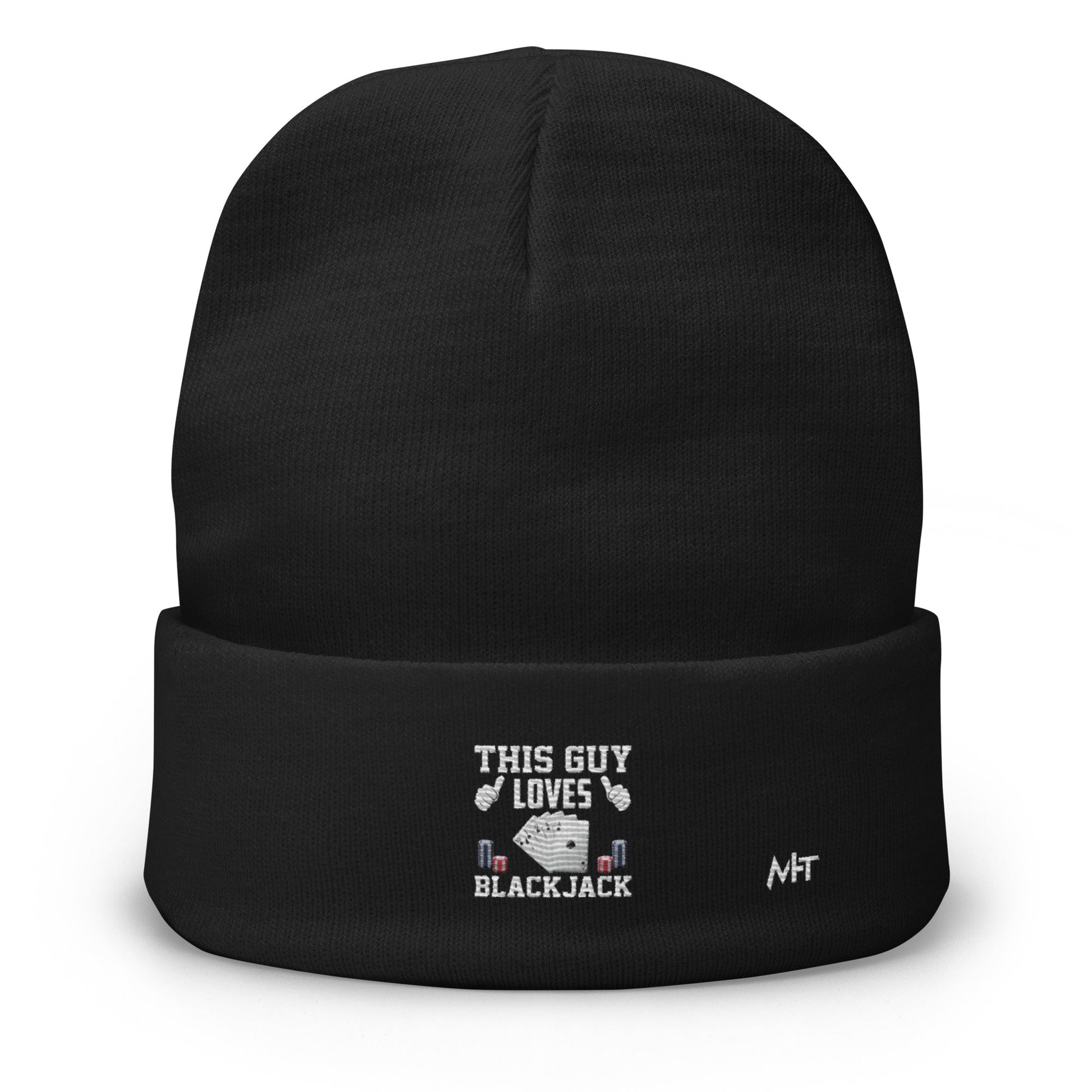 This Guy Loves Black Jack - Embroidered Beanie by DarkByteGear