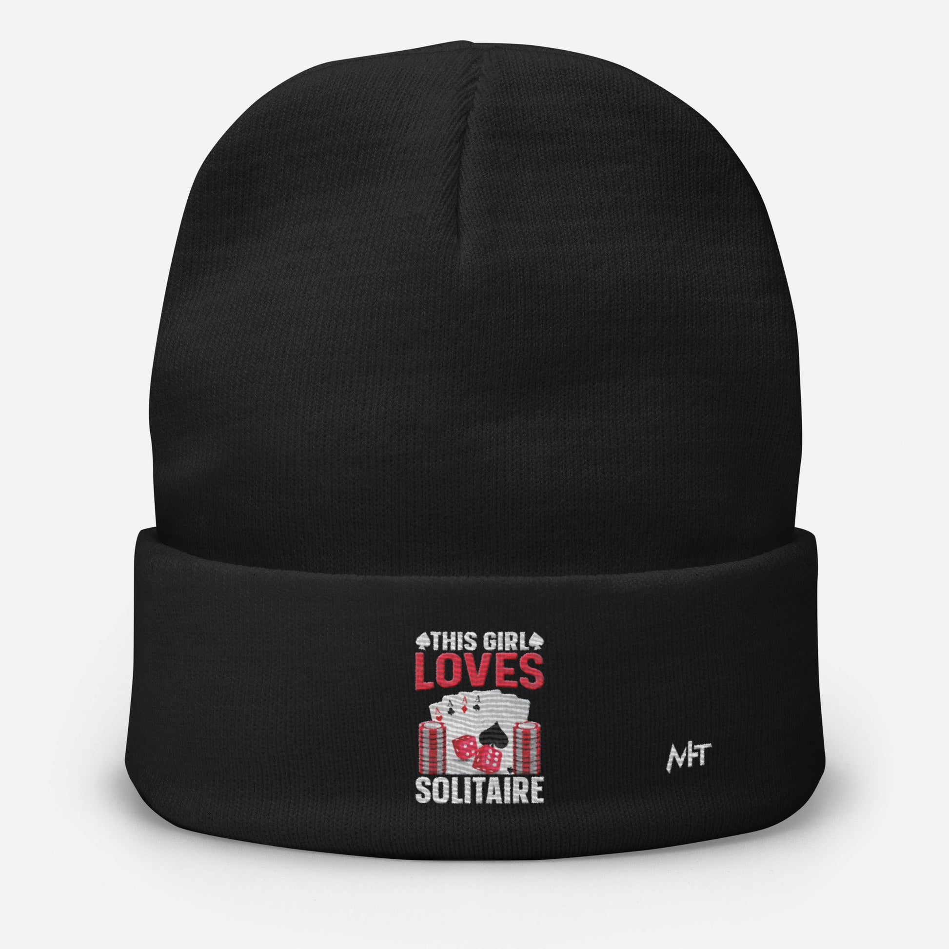This Girl Loves Solitaire - Embroidered Beanie by DarkByteGear