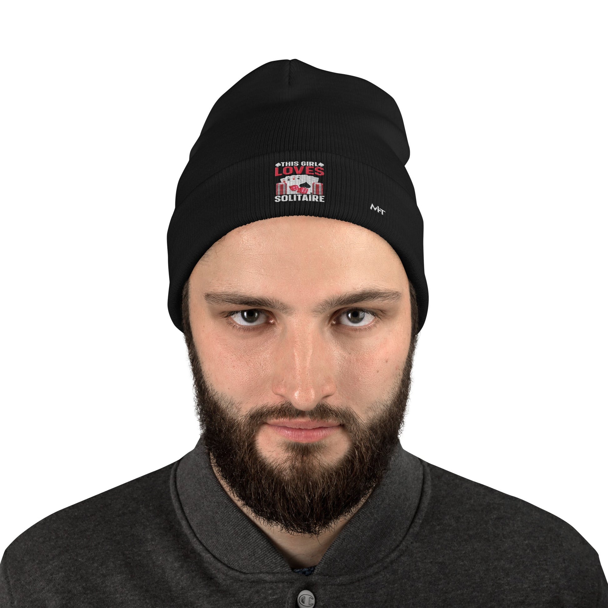 This Girl Loves Solitaire - Embroidered Beanie by DarkByteGear