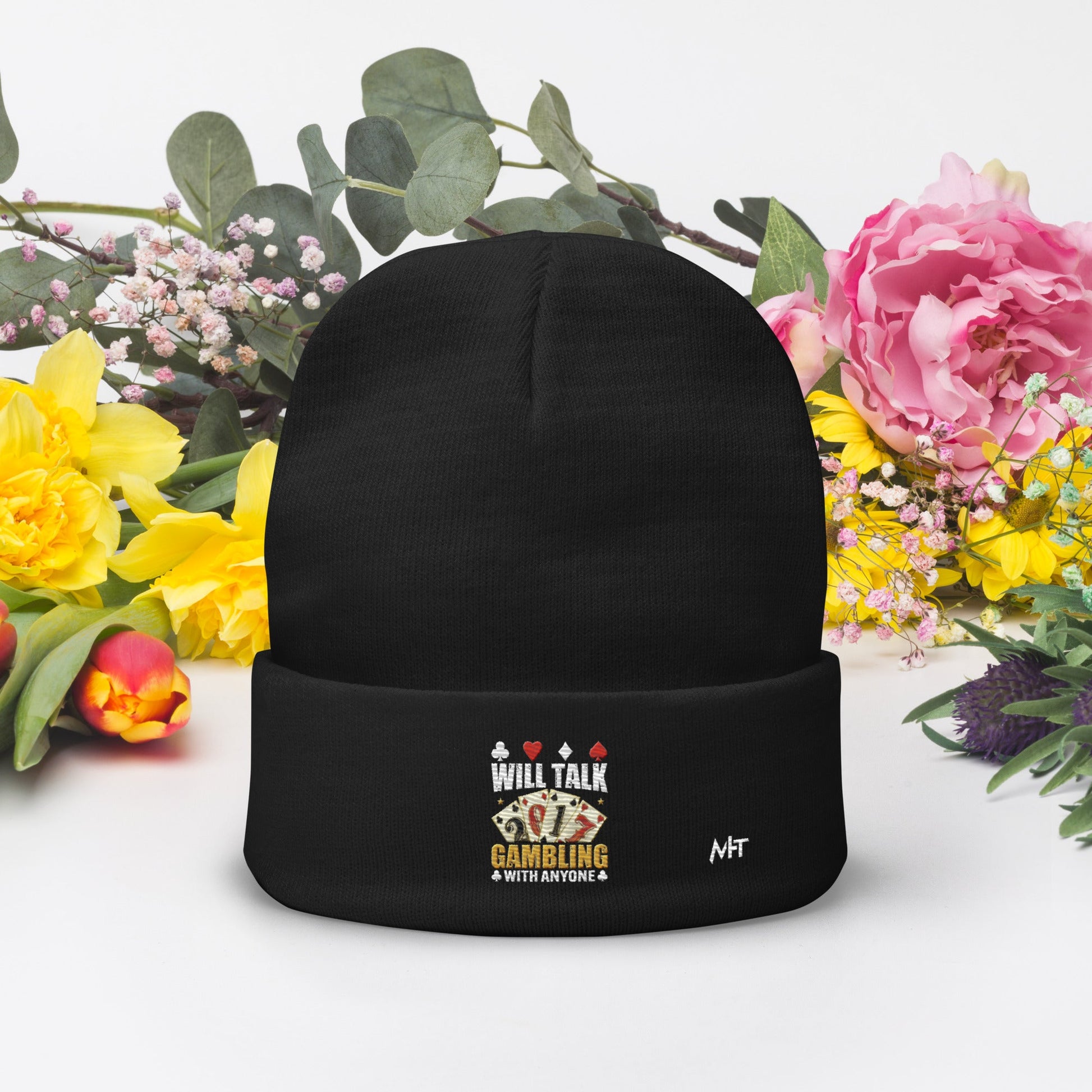 Will Talk about Gambling with everyone - Embroidered Beanie by DarkByteGear