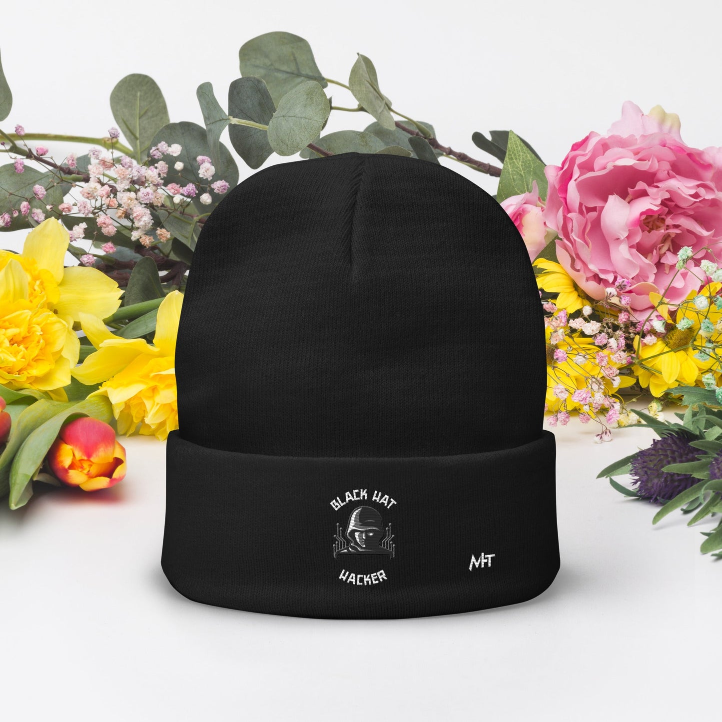 Black Hat Hacker - Embroidered Beanie by DarkByteGear