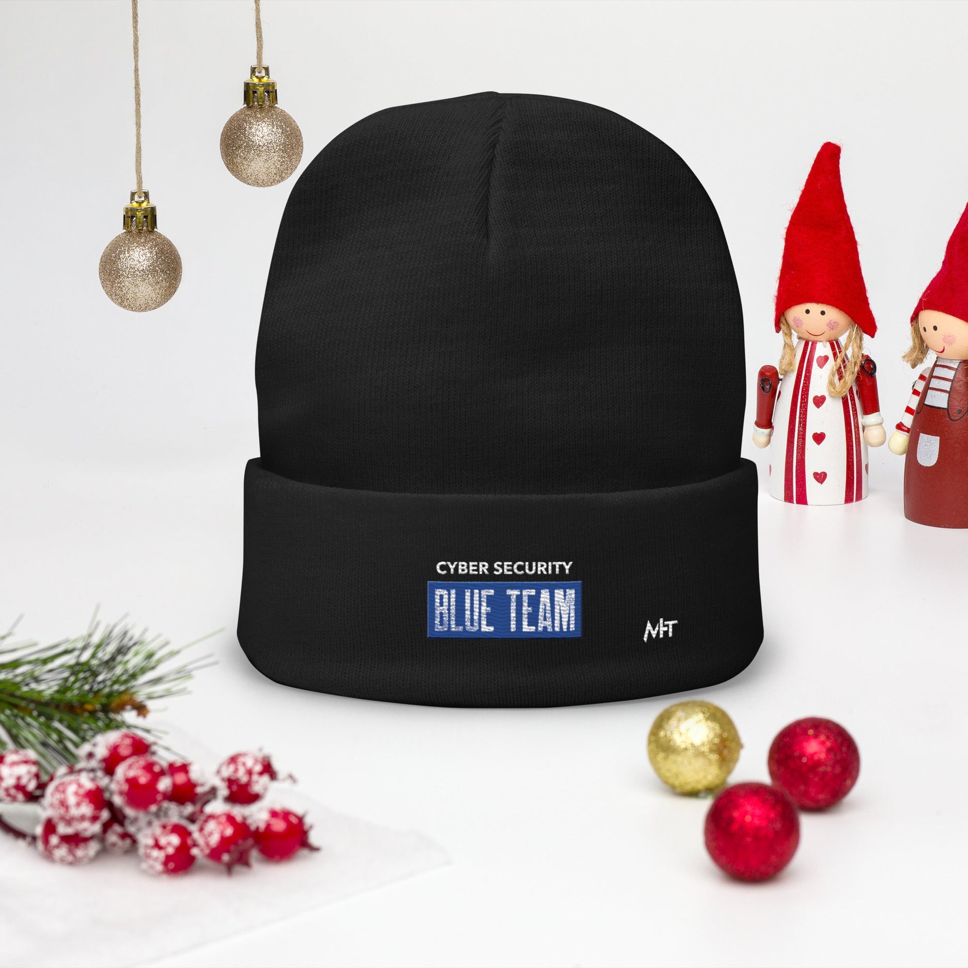 Cyber Security Blue Team V5 - Embroidered Beanie by DarkByteGear