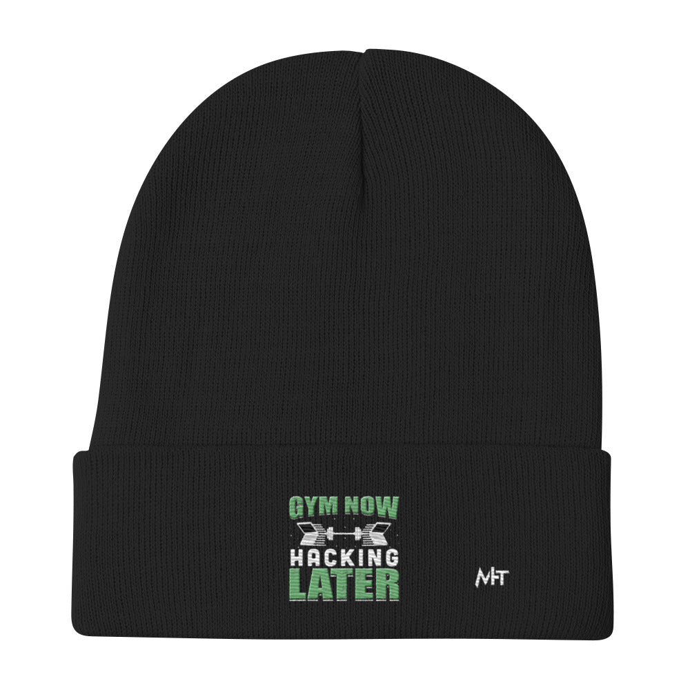 Gym now, hacking later - Embroidered Beanie by DarkByteGear