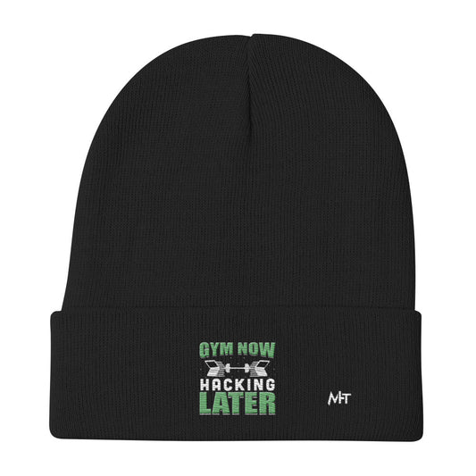 Gym now, hacking later - Embroidered Beanie by DarkByteGear