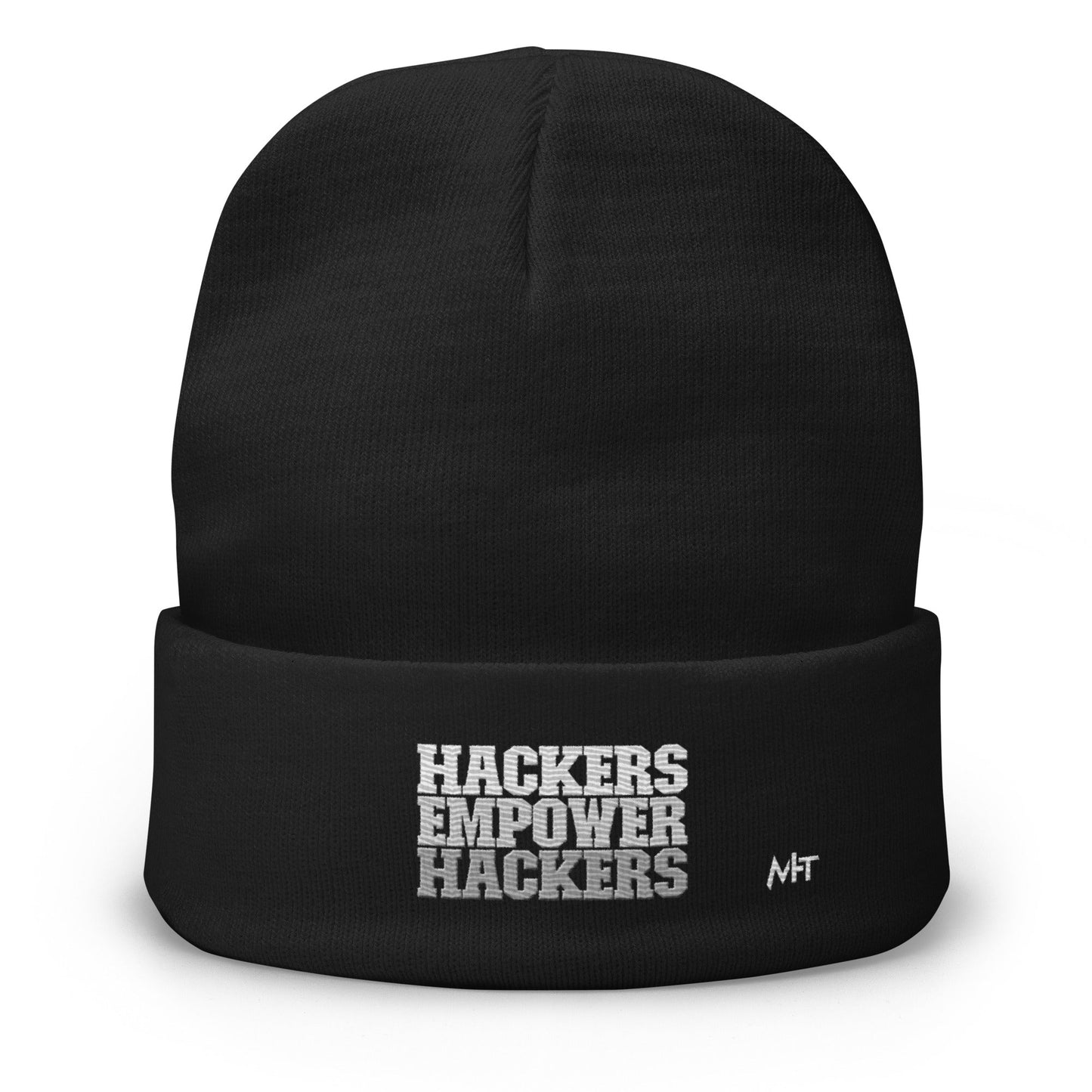 Hackers Empower Hackers V2 - Embroidered Beanie by DarkByteGear