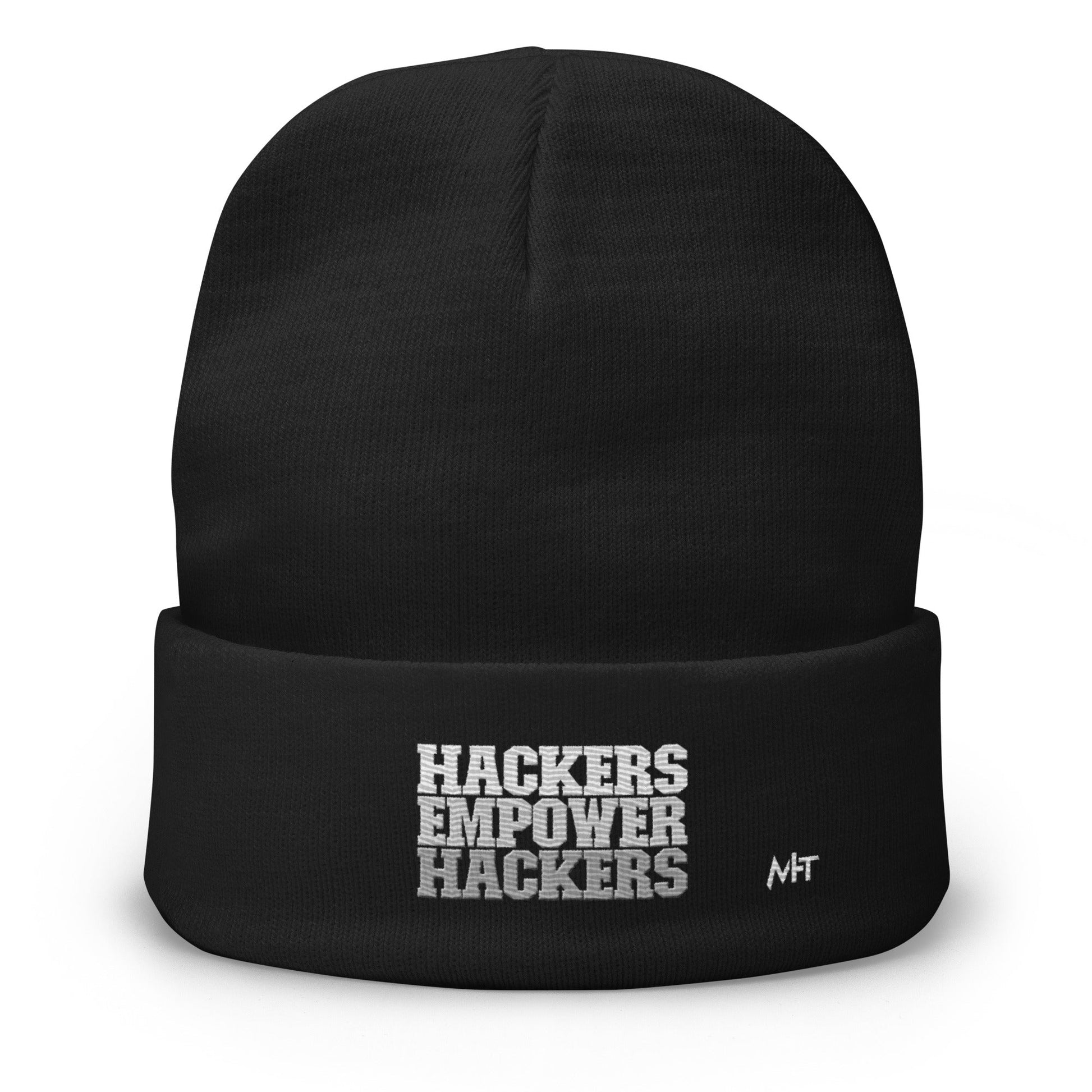 Hackers Empower Hackers V2 - Embroidered Beanie by DarkByteGear