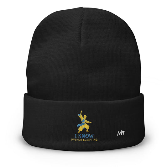 I Know Python Scripting - Embroidered Beanie by DarkByteGear