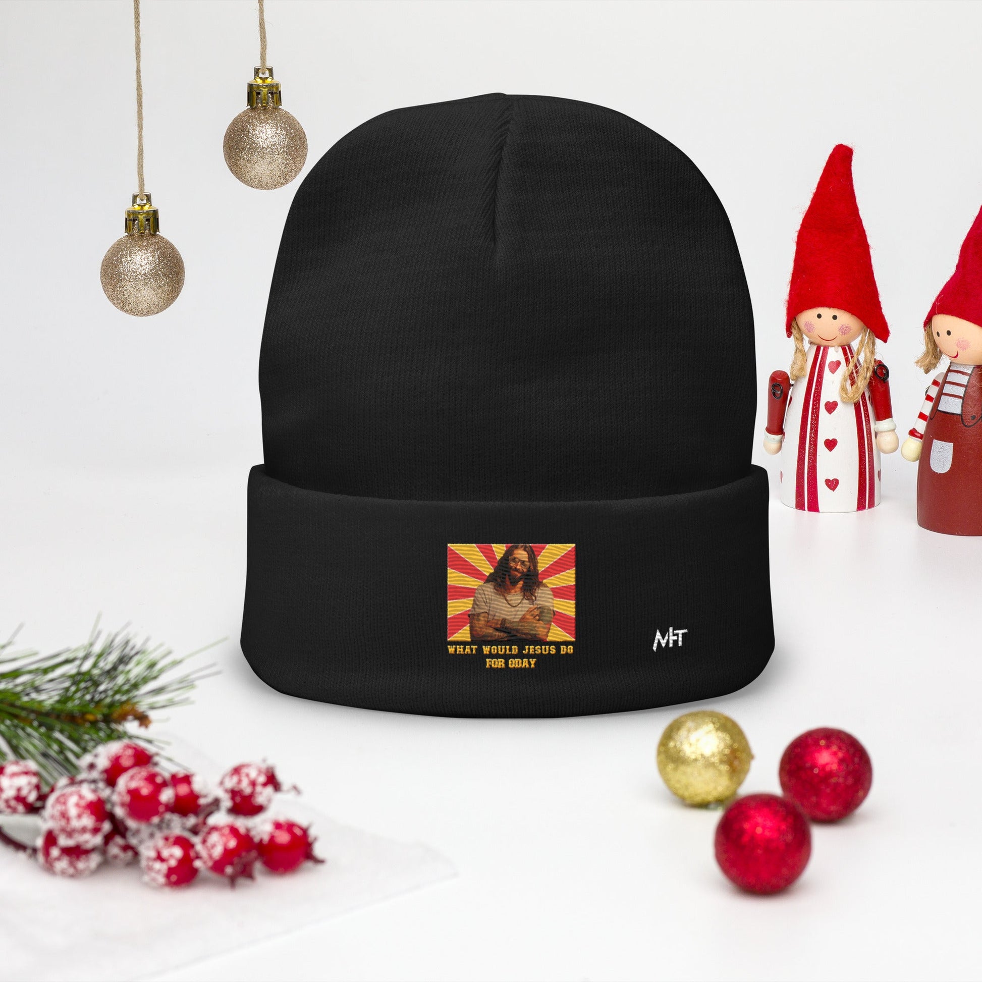 What would Jesus do for 0day v1 - Embroidered Beanie by DarkByteGear