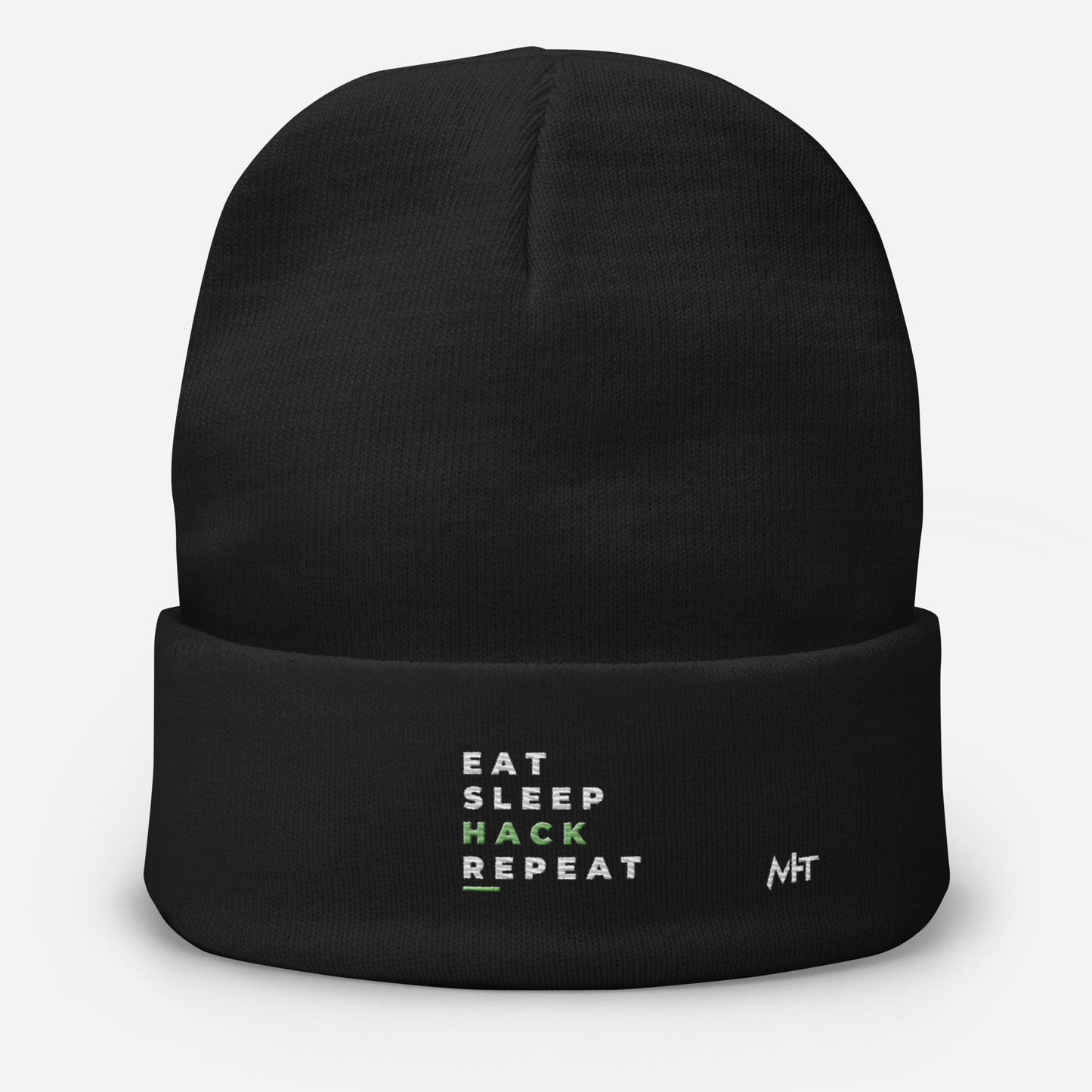 Eat, Sleep, Hack, Repeat V2 - Embroidered Beanie by DarkByteGear