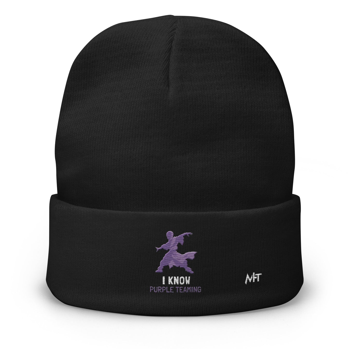 I Know Purple Teaming - Embroidered Beanie by DarkByteGear