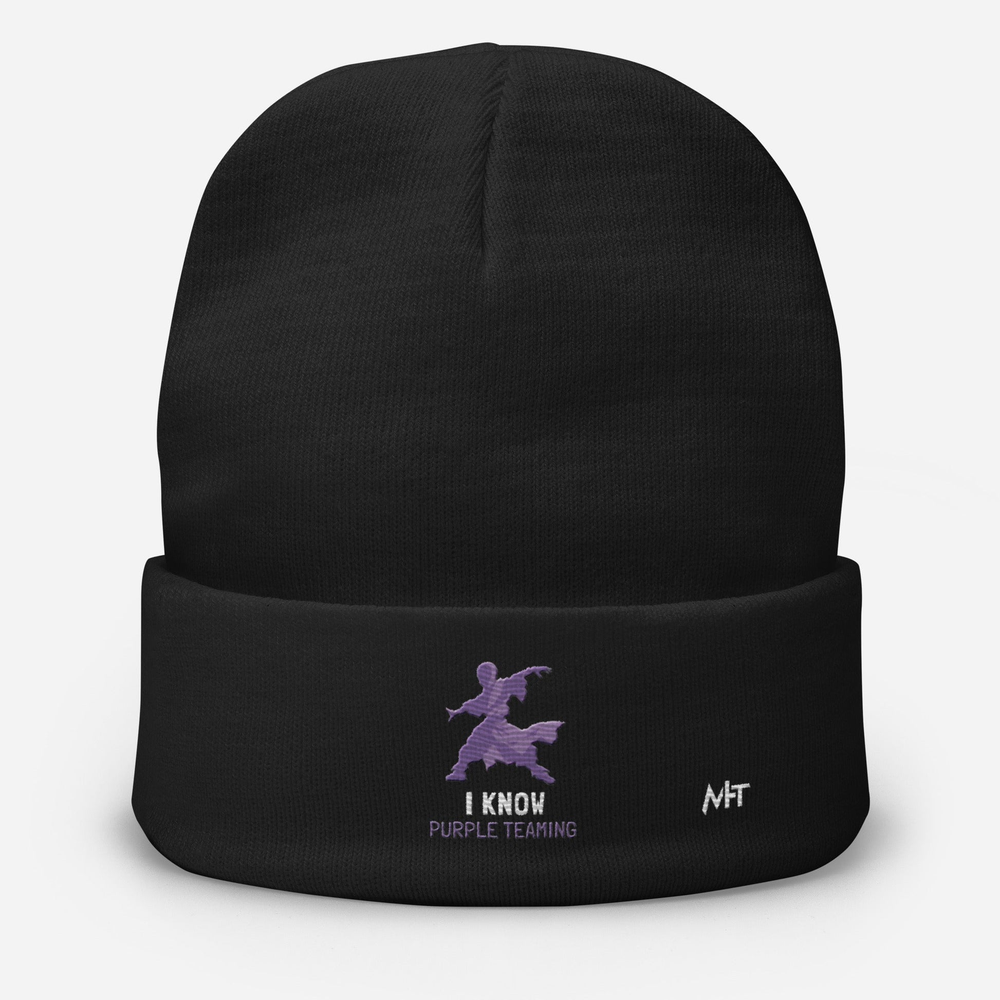 I Know Purple Teaming - Embroidered Beanie by DarkByteGear
