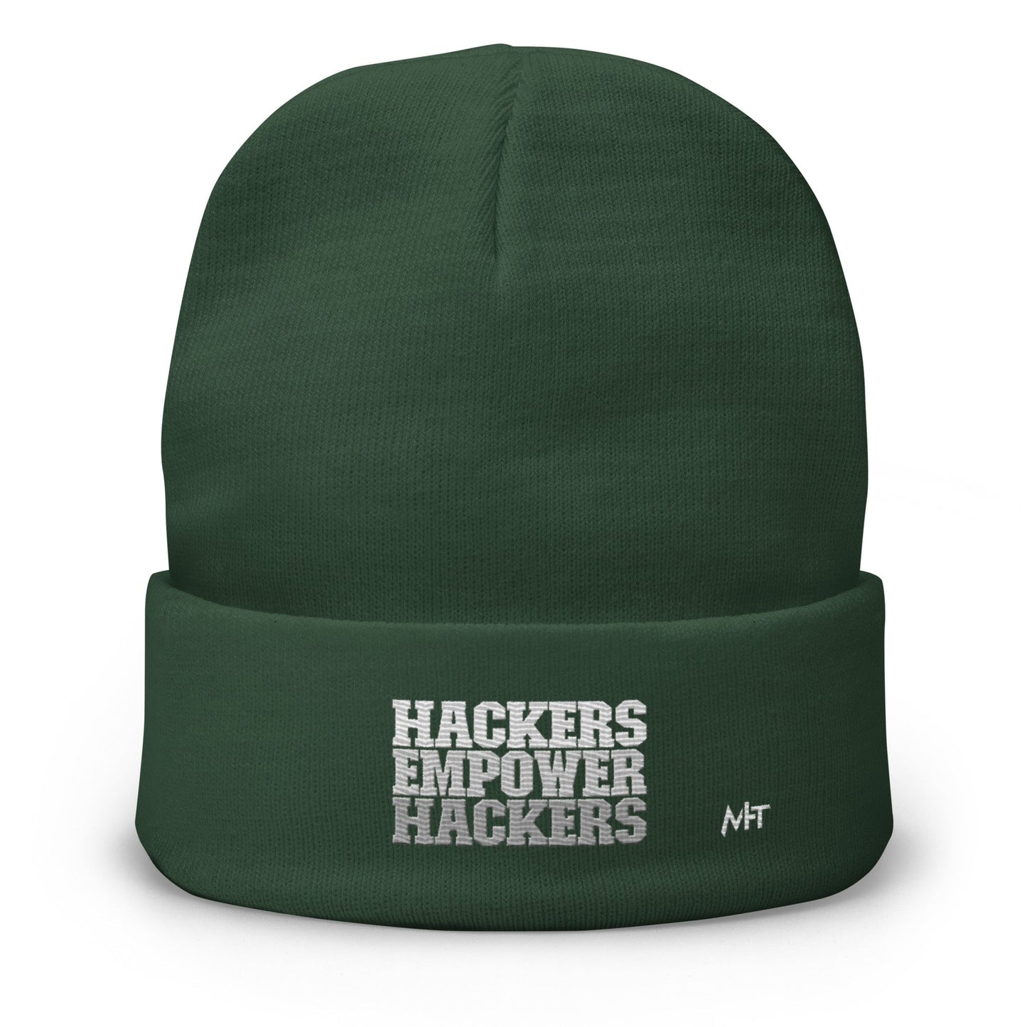 Hackers Empower Hackers V2 - Embroidered Beanie by DarkByteGear