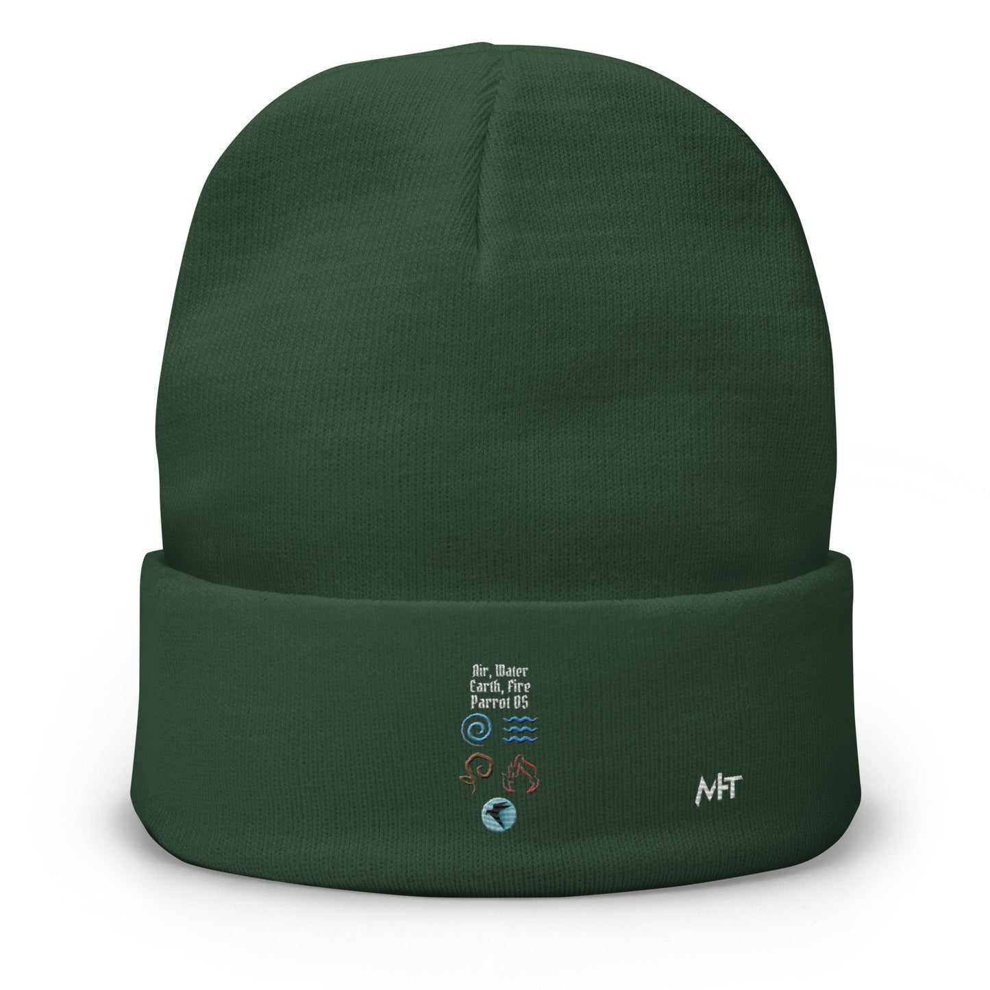 Air, Water, Earth, Fire, Parrot OS - Embroidered Beanie by DarkByteGear