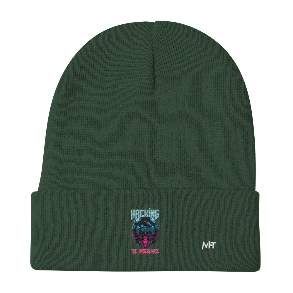 Hacking the apocalypse V2 - Embroidered Beanie by DarkByteGear
