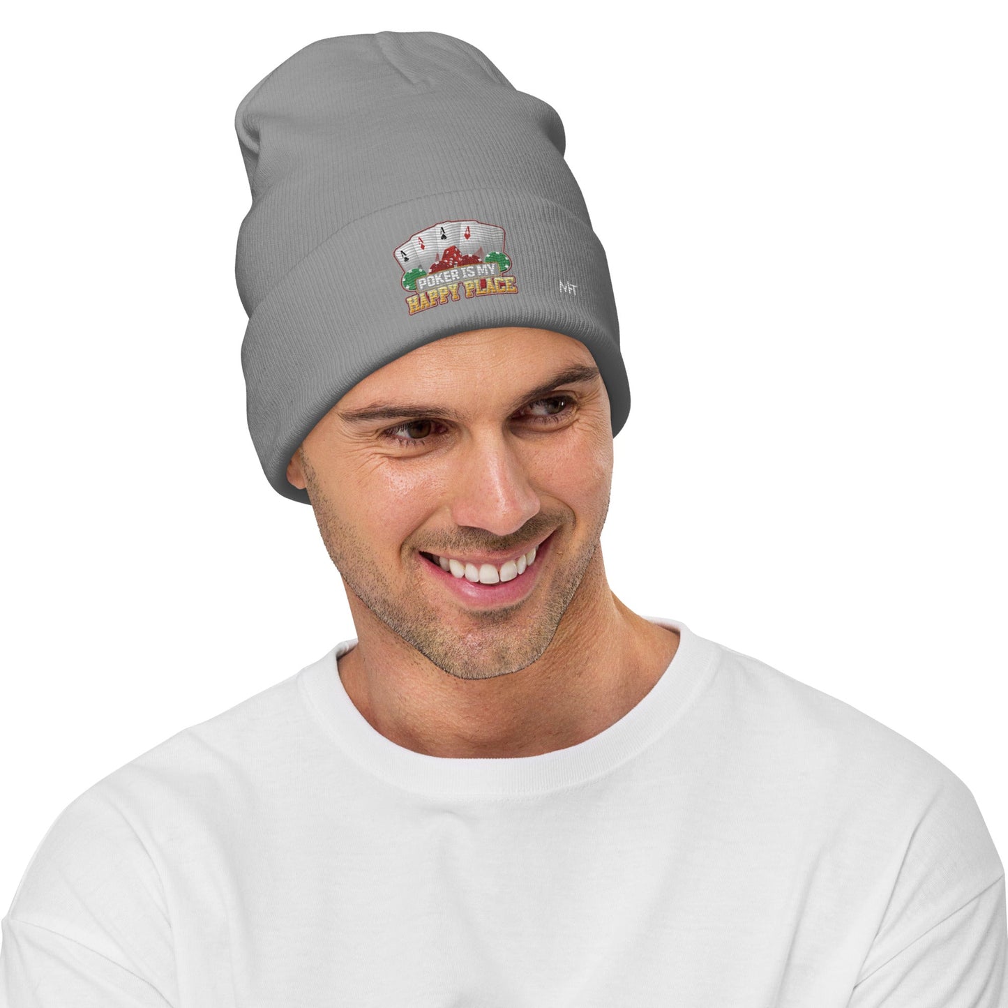 Poker Dad is like a Normal Dad but much Cooler - Embroidered Beanie by DarkByteGear
