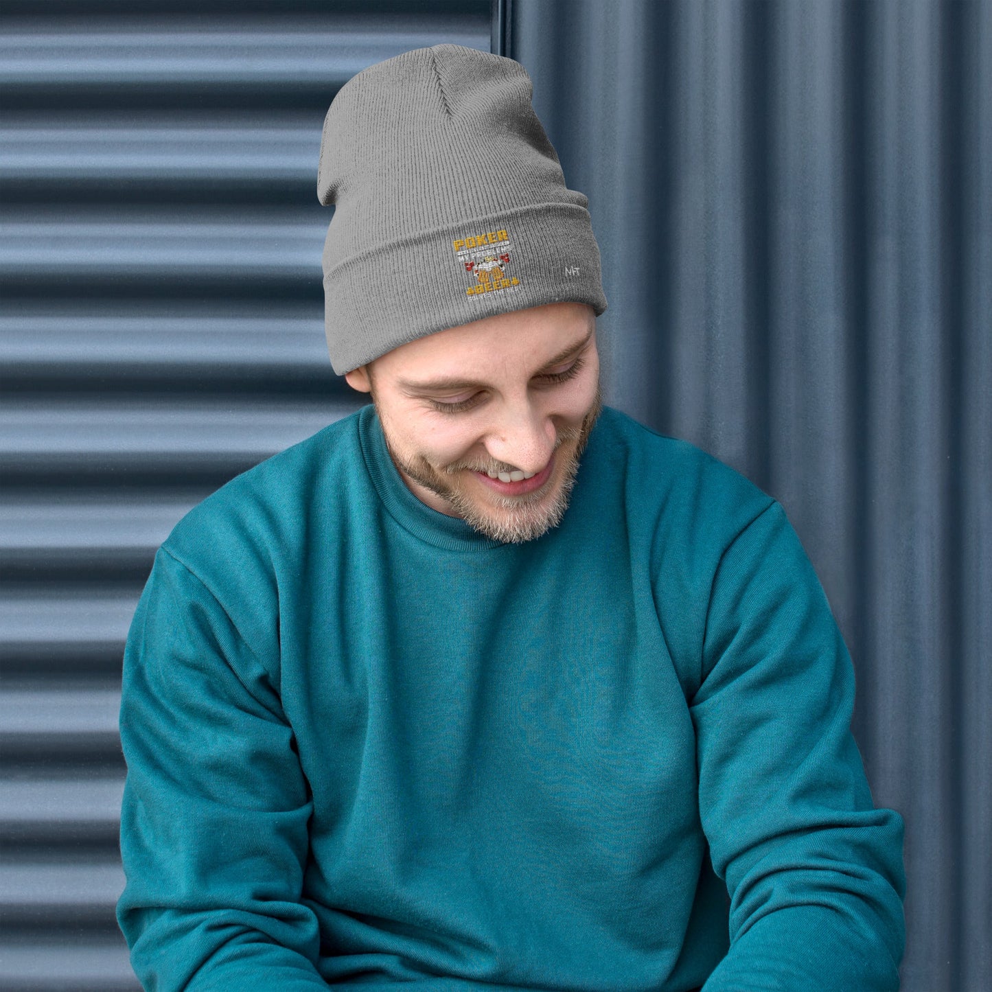 Poker Solves Most of My Problems, but Beer Solves the Rest - Embroidered Beanie by DarkByteGear