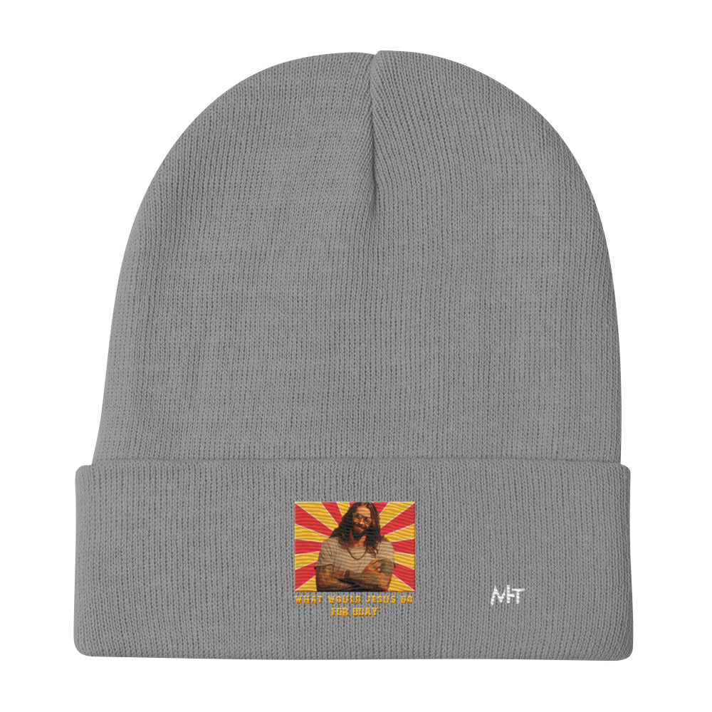 What would Jesus do for 0day v1 - Embroidered Beanie by DarkByteGear