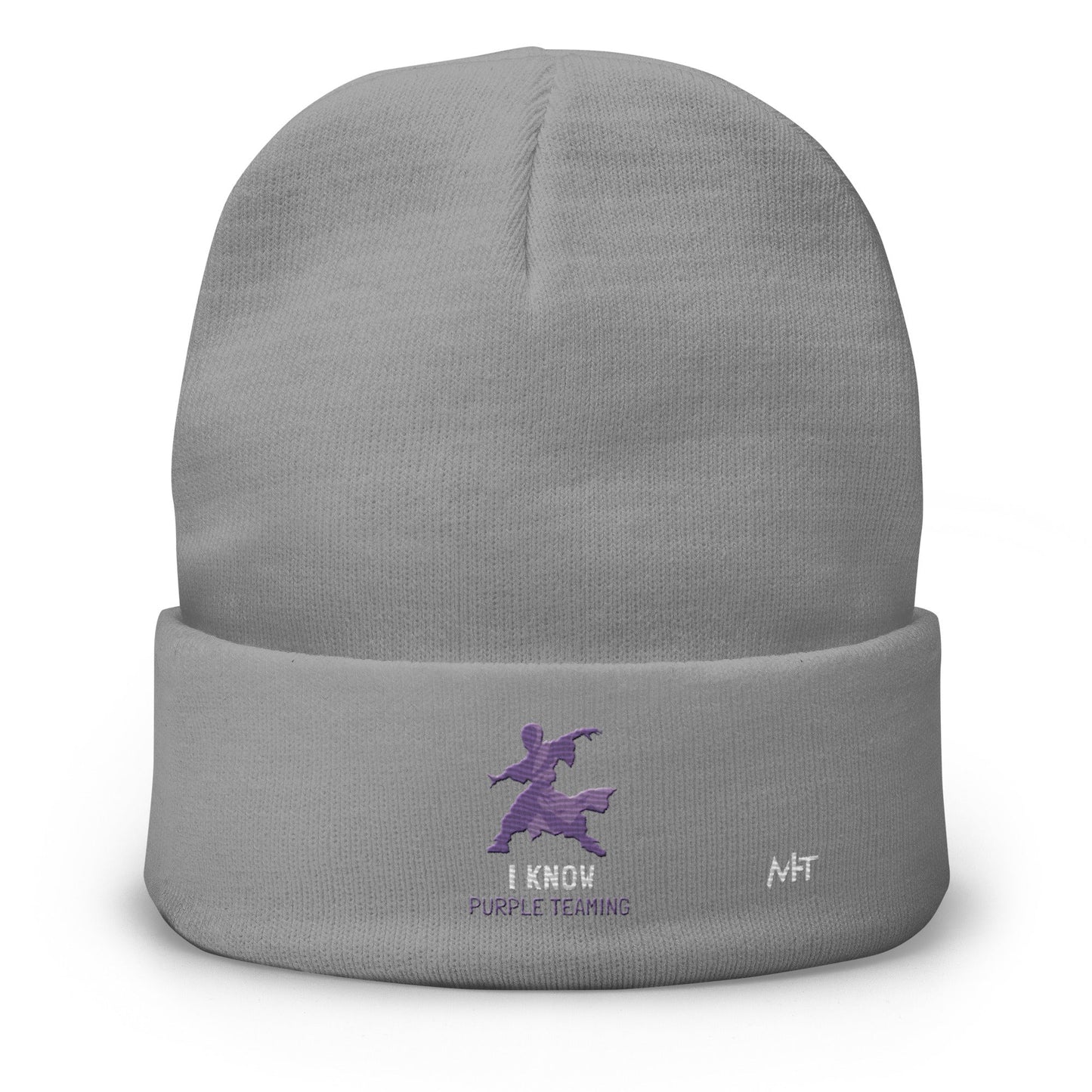 I Know Purple Teaming - Embroidered Beanie by DarkByteGear