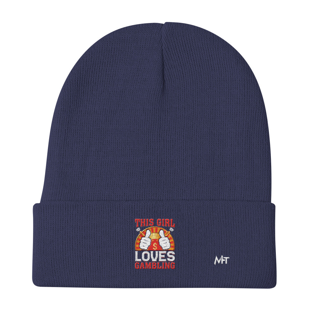This Girl Loves Gambling - Embroidered Beanie by DarkByteGear
