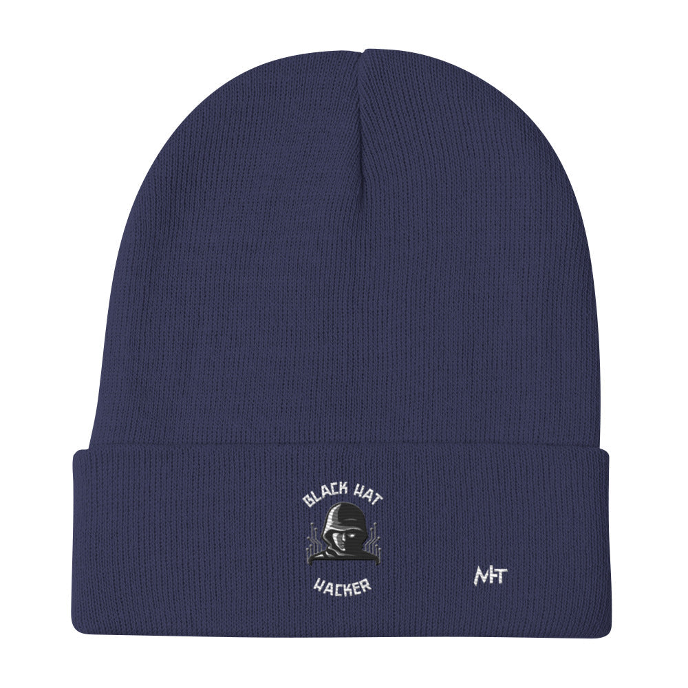 Black Hat Hacker - Embroidered Beanie by DarkByteGear