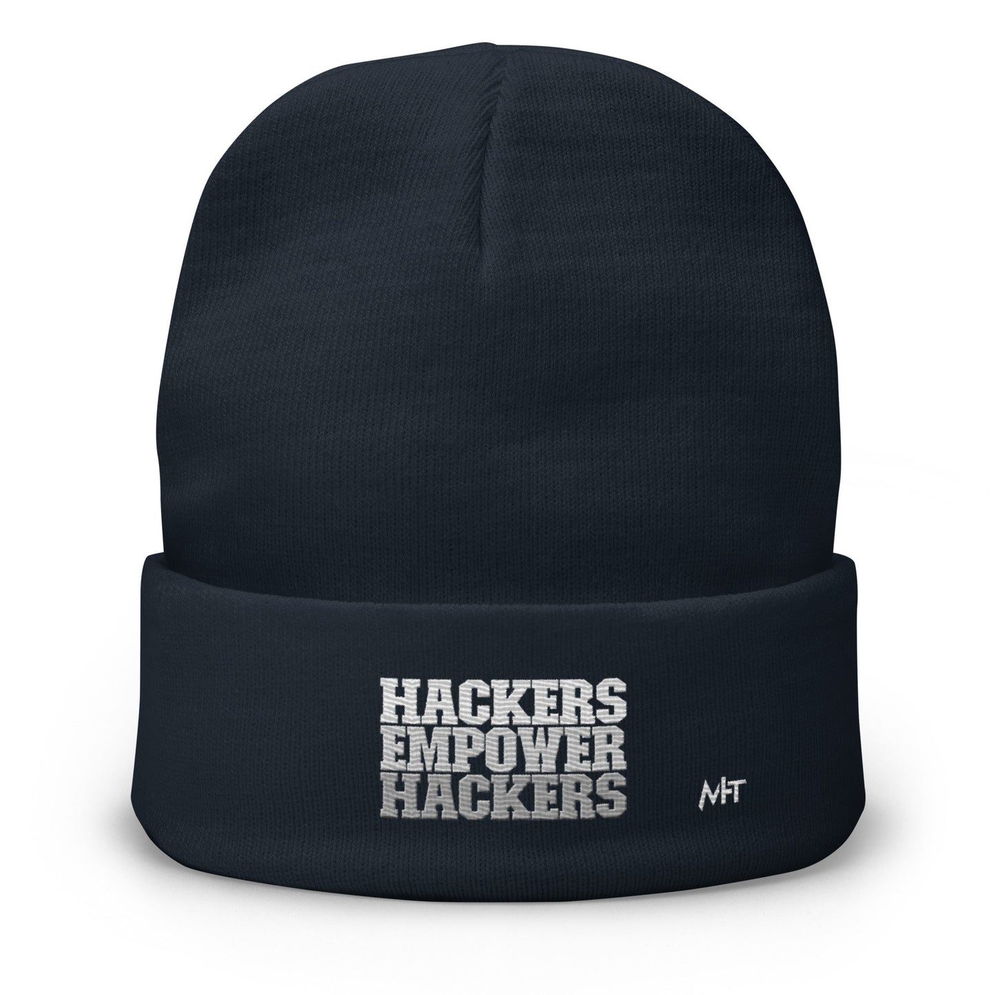 Hackers Empower Hackers V2 - Embroidered Beanie by DarkByteGear