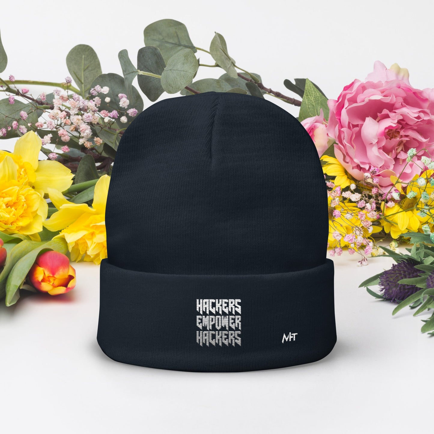 Hackers Empower Hackers V4 - Embroidered Beanie by DarkByteGear