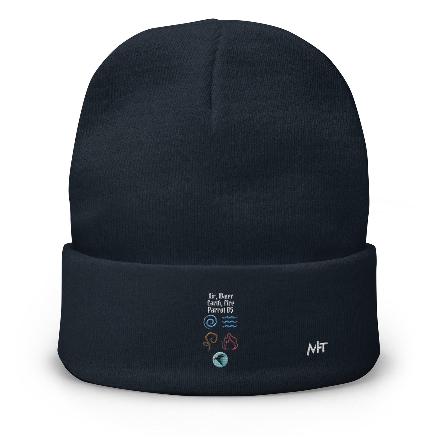 Air, Water, Earth, Fire, Parrot OS - Embroidered Beanie by DarkByteGear