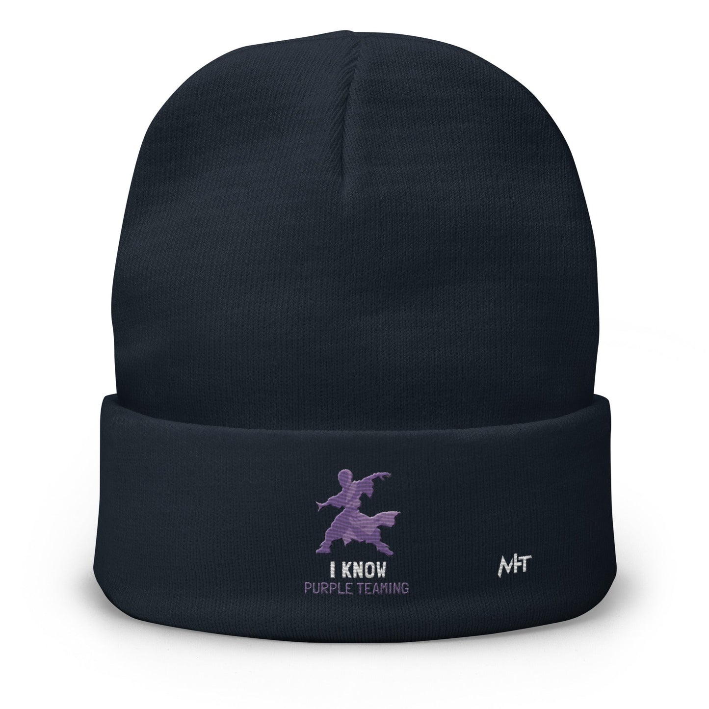 I Know Purple Teaming - Embroidered Beanie by DarkByteGear