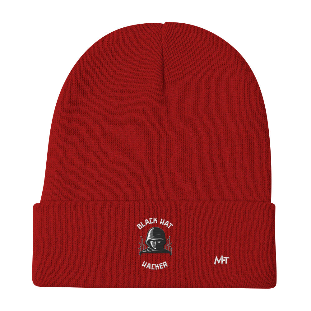 Black Hat Hacker - Embroidered Beanie by DarkByteGear