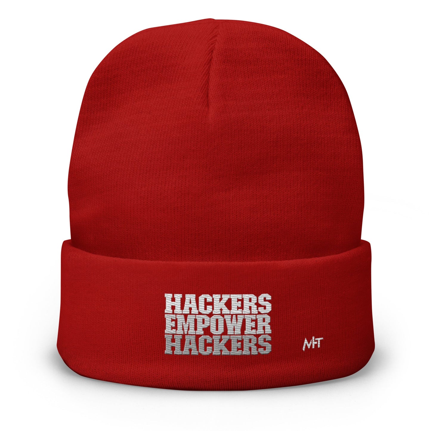 Hackers Empower Hackers V2 - Embroidered Beanie by DarkByteGear