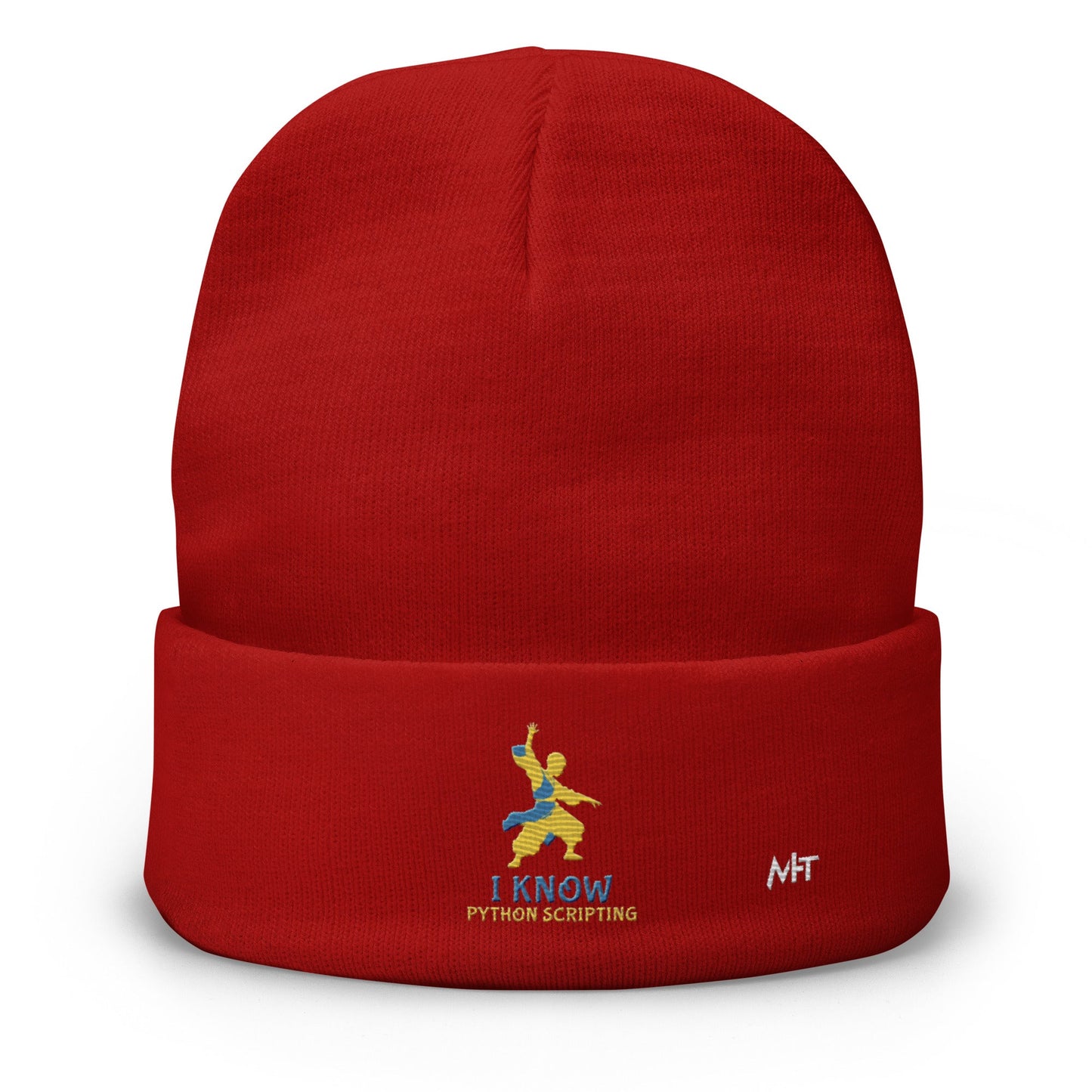 I Know Python Scripting - Embroidered Beanie by DarkByteGear