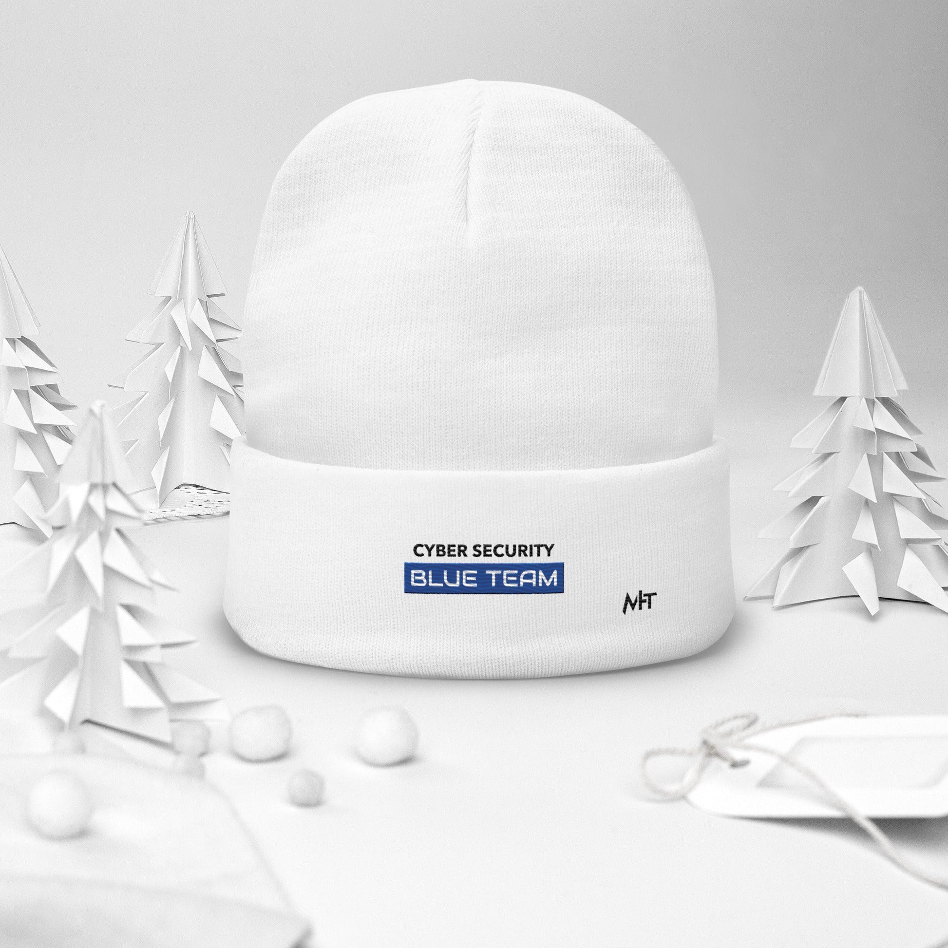 Cyber Security Blue Team V12 - Embroidered Beanie by DarkByteGear